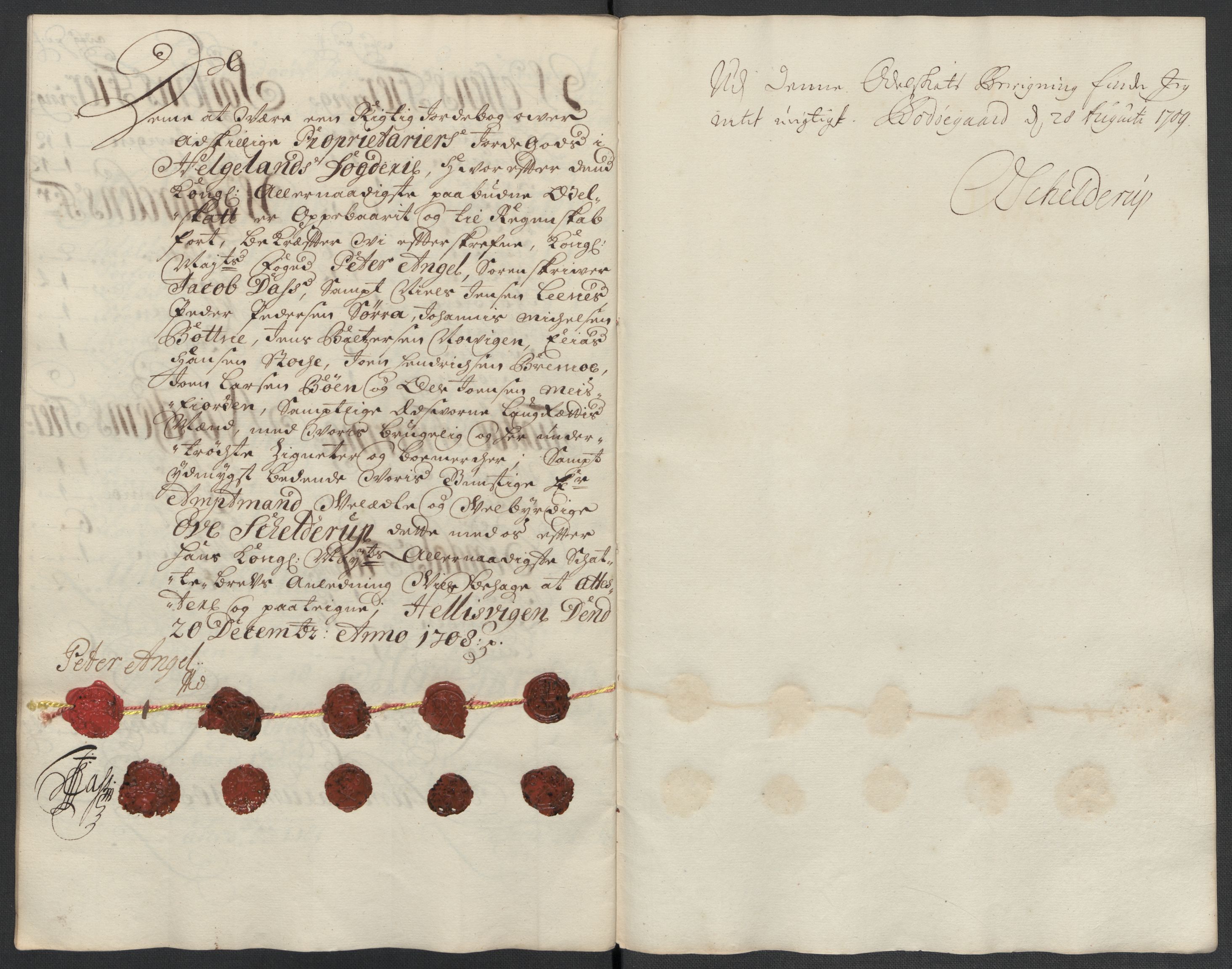 Rentekammeret inntil 1814, Reviderte regnskaper, Fogderegnskap, AV/RA-EA-4092/R65/L4510: Fogderegnskap Helgeland, 1708-1709, p. 103