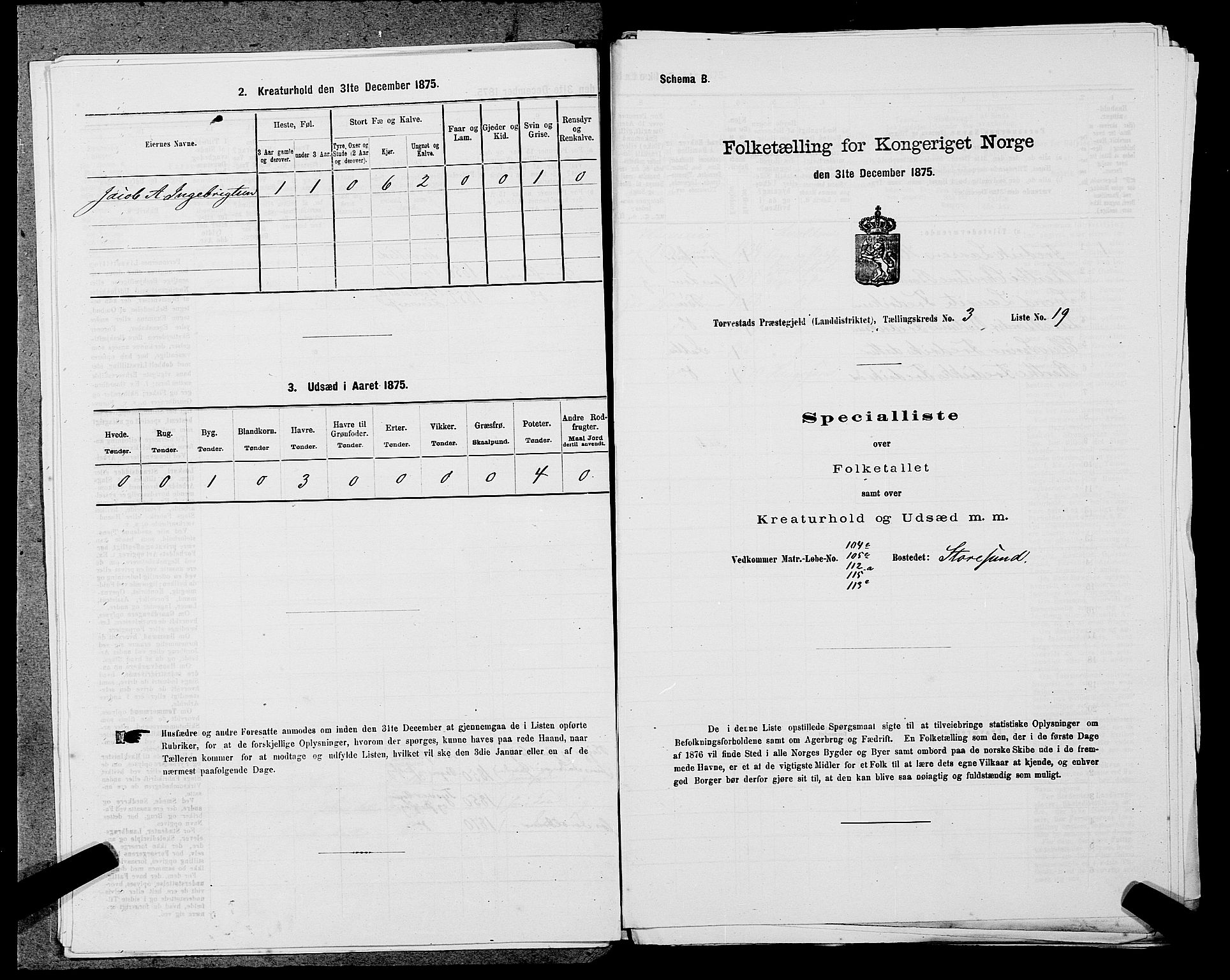 SAST, 1875 census for 1152L Torvastad/Torvastad, Skåre og Utsira, 1875, p. 453