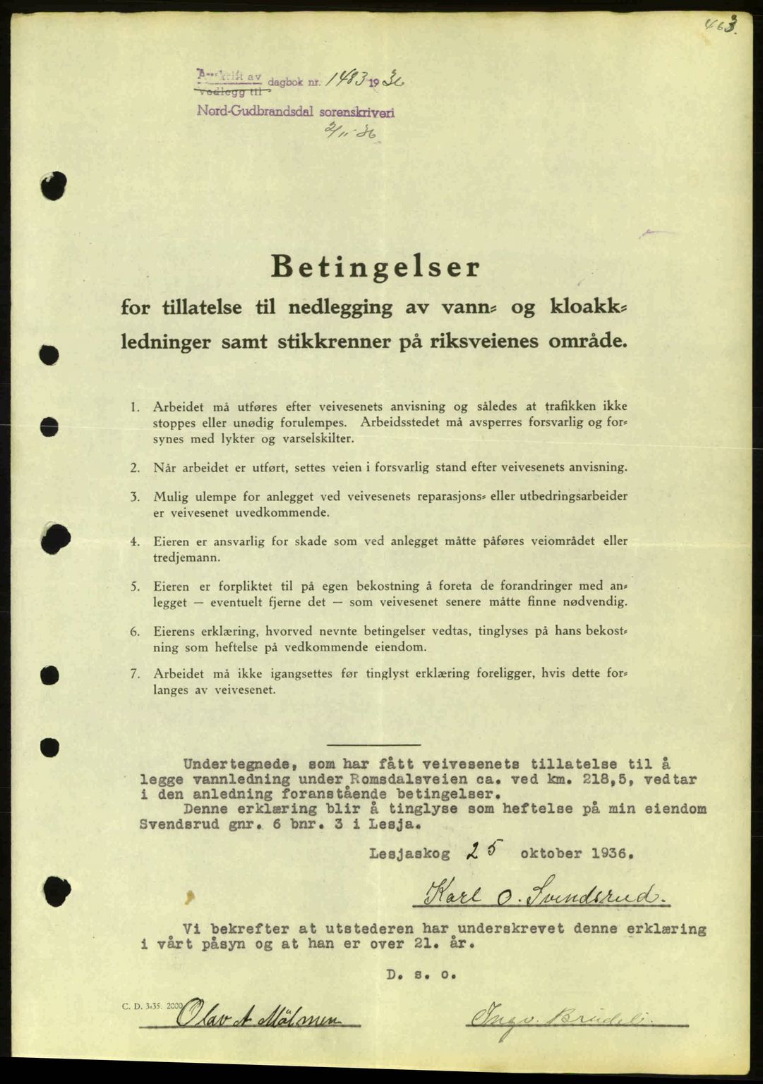 Nord-Gudbrandsdal tingrett, SAH/TING-002/H/Hb/Hbc/L0001: Mortgage book no. B47-B49, 1936-1939, Diary no: : 1483/1936