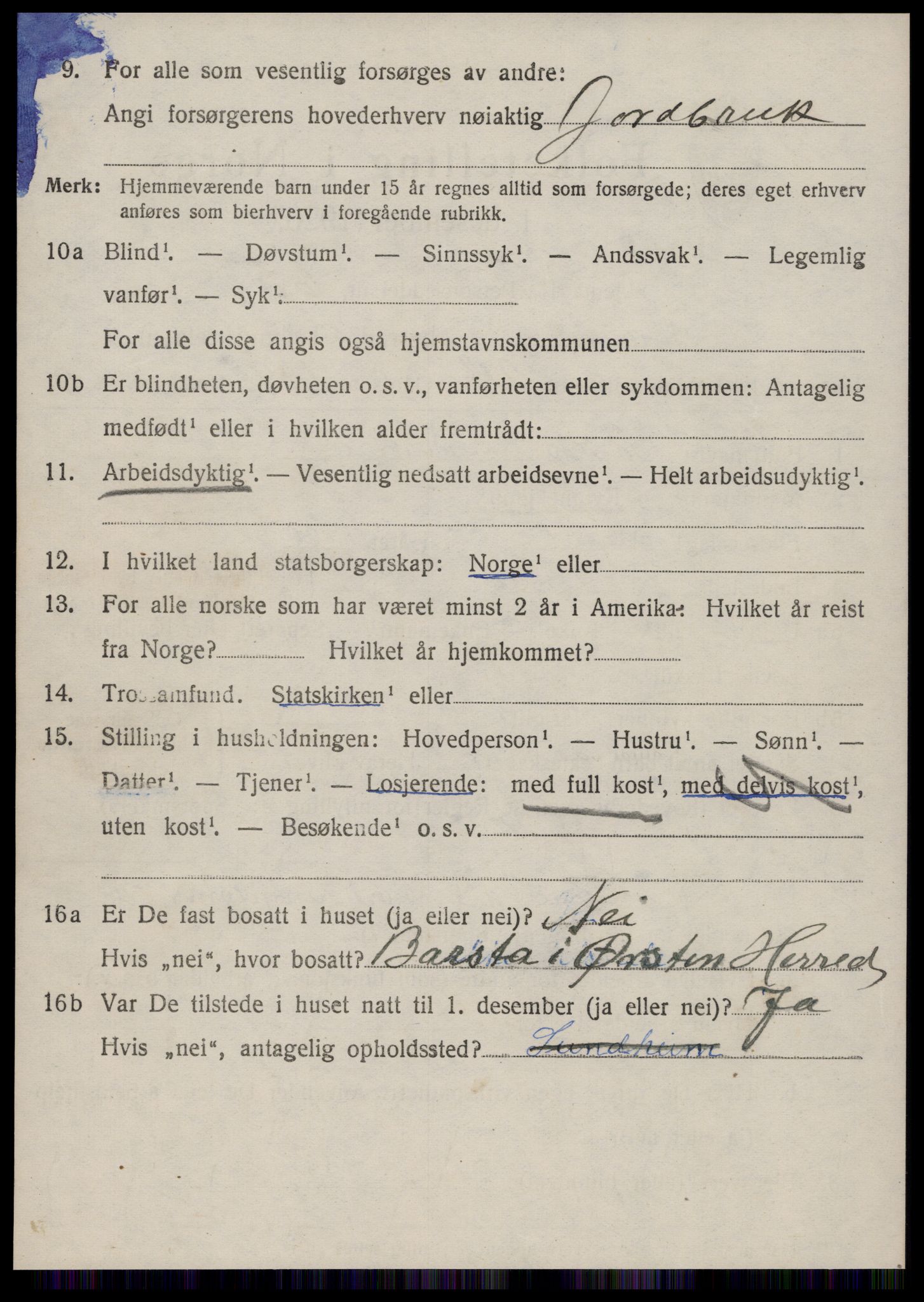 SAT, 1920 census for Borgund, 1920, p. 7793
