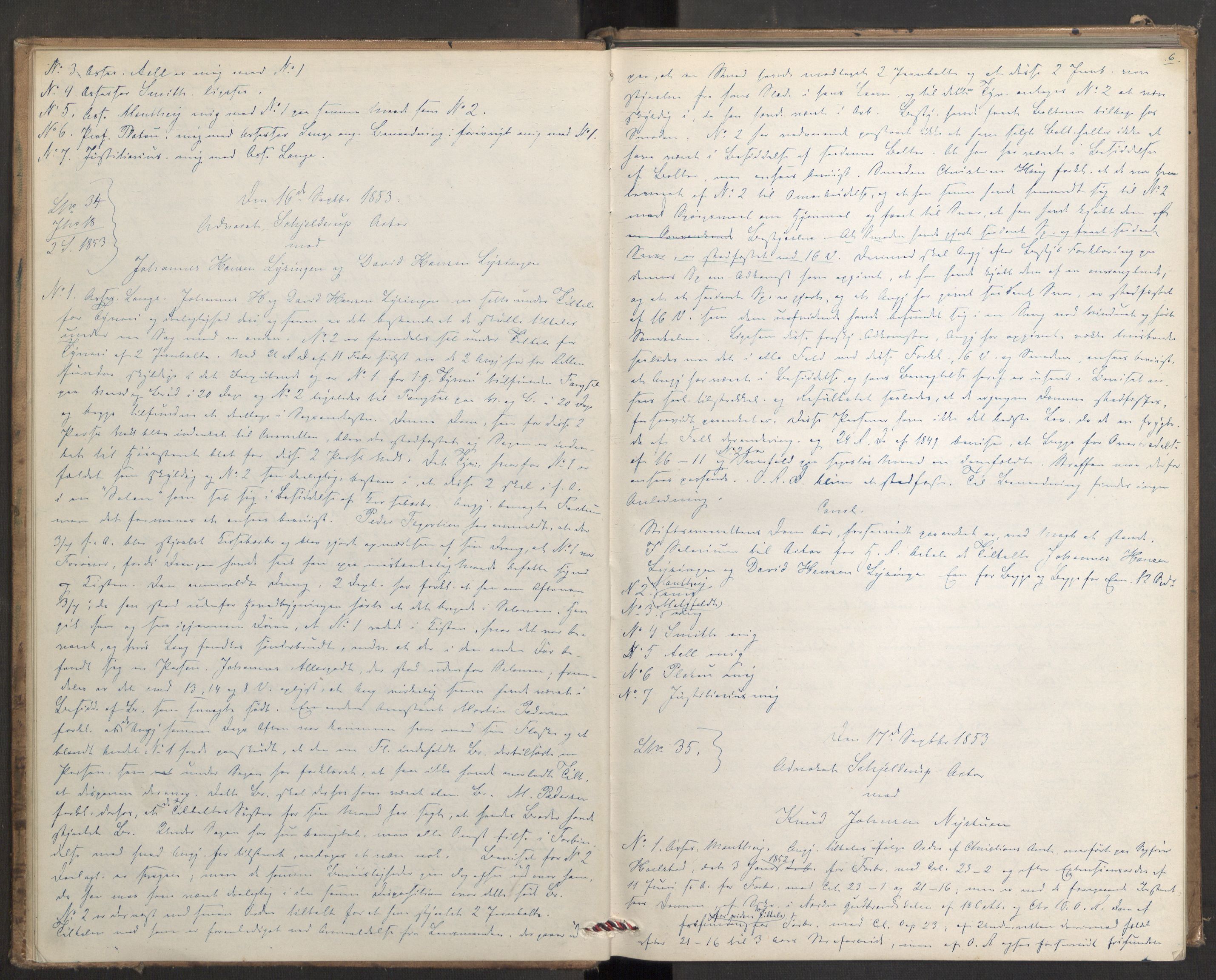 Høyesterett, AV/RA-S-1002/E/Eb/Ebb/L0046/0002: Voteringsprotokoller / Voteringsprotokoll, 1853-1854, p. 5b-6a