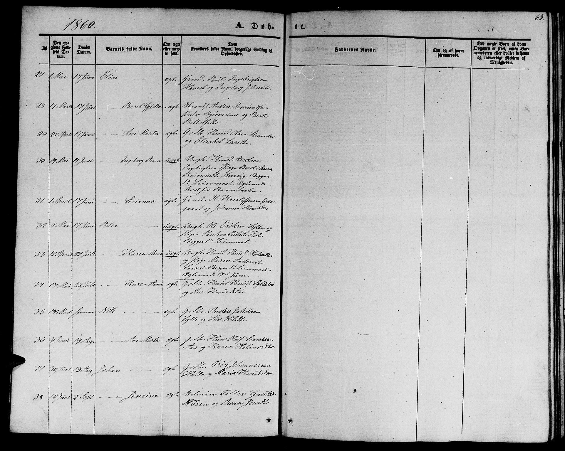 Ministerialprotokoller, klokkerbøker og fødselsregistre - Møre og Romsdal, AV/SAT-A-1454/565/L0753: Parish register (copy) no. 565C02, 1845-1870, p. 65