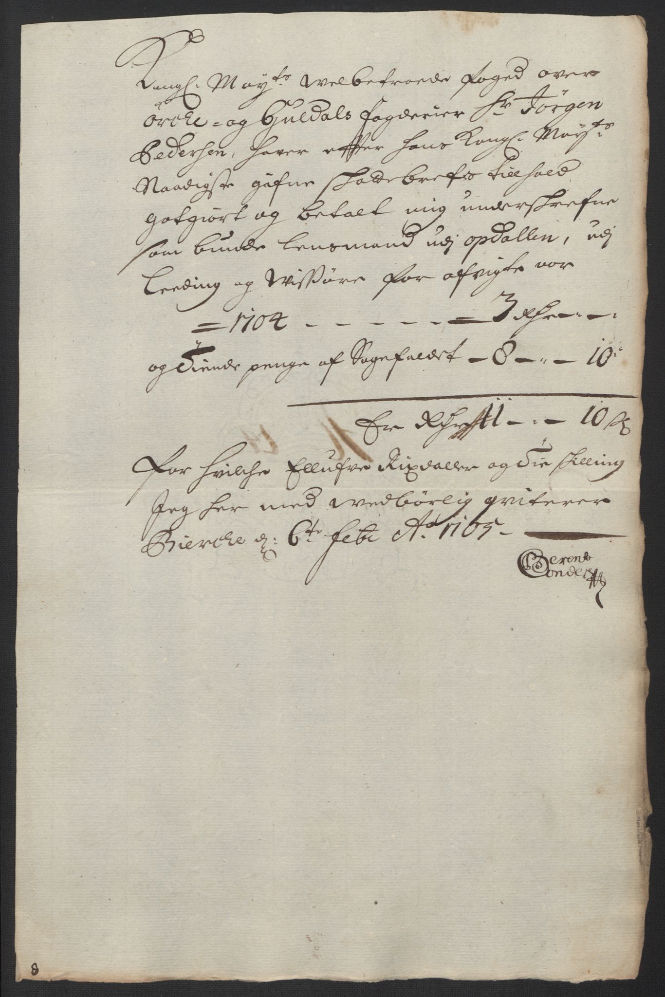 Rentekammeret inntil 1814, Reviderte regnskaper, Fogderegnskap, RA/EA-4092/R60/L3954: Fogderegnskap Orkdal og Gauldal, 1704, p. 203