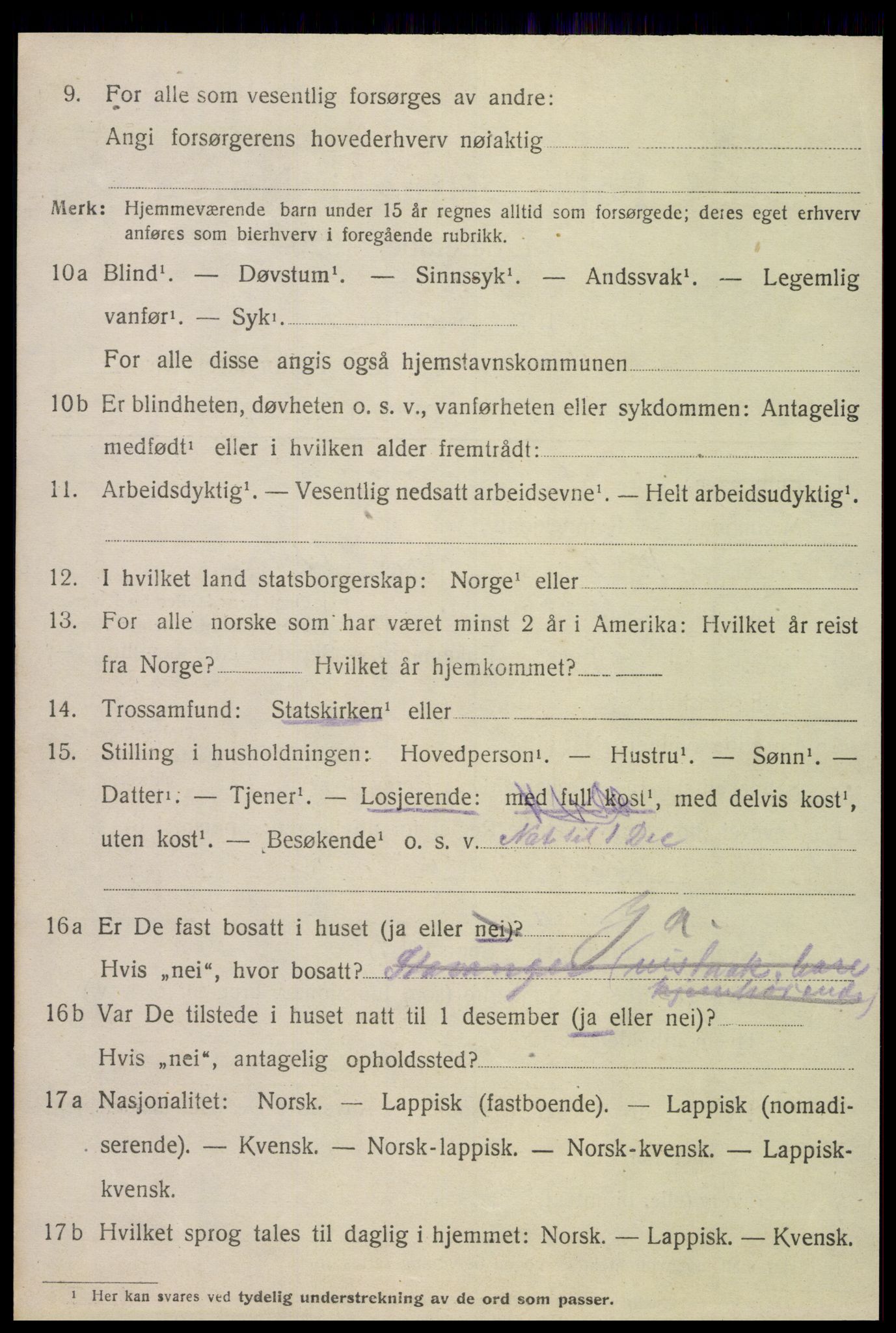 SAT, 1920 census for Grong, 1920, p. 2584