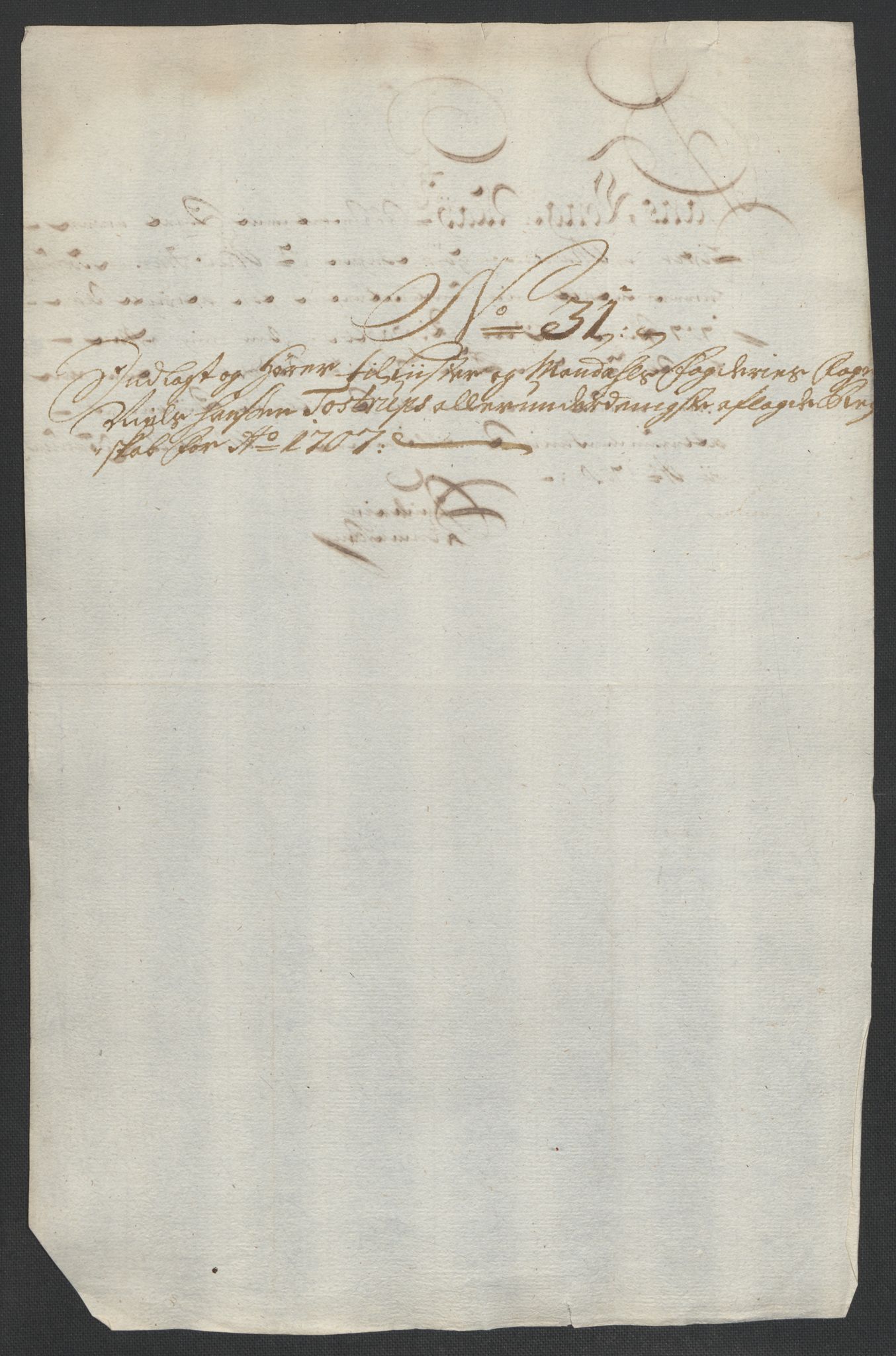 Rentekammeret inntil 1814, Reviderte regnskaper, Fogderegnskap, AV/RA-EA-4092/R43/L2551: Fogderegnskap Lista og Mandal, 1705-1709, p. 548