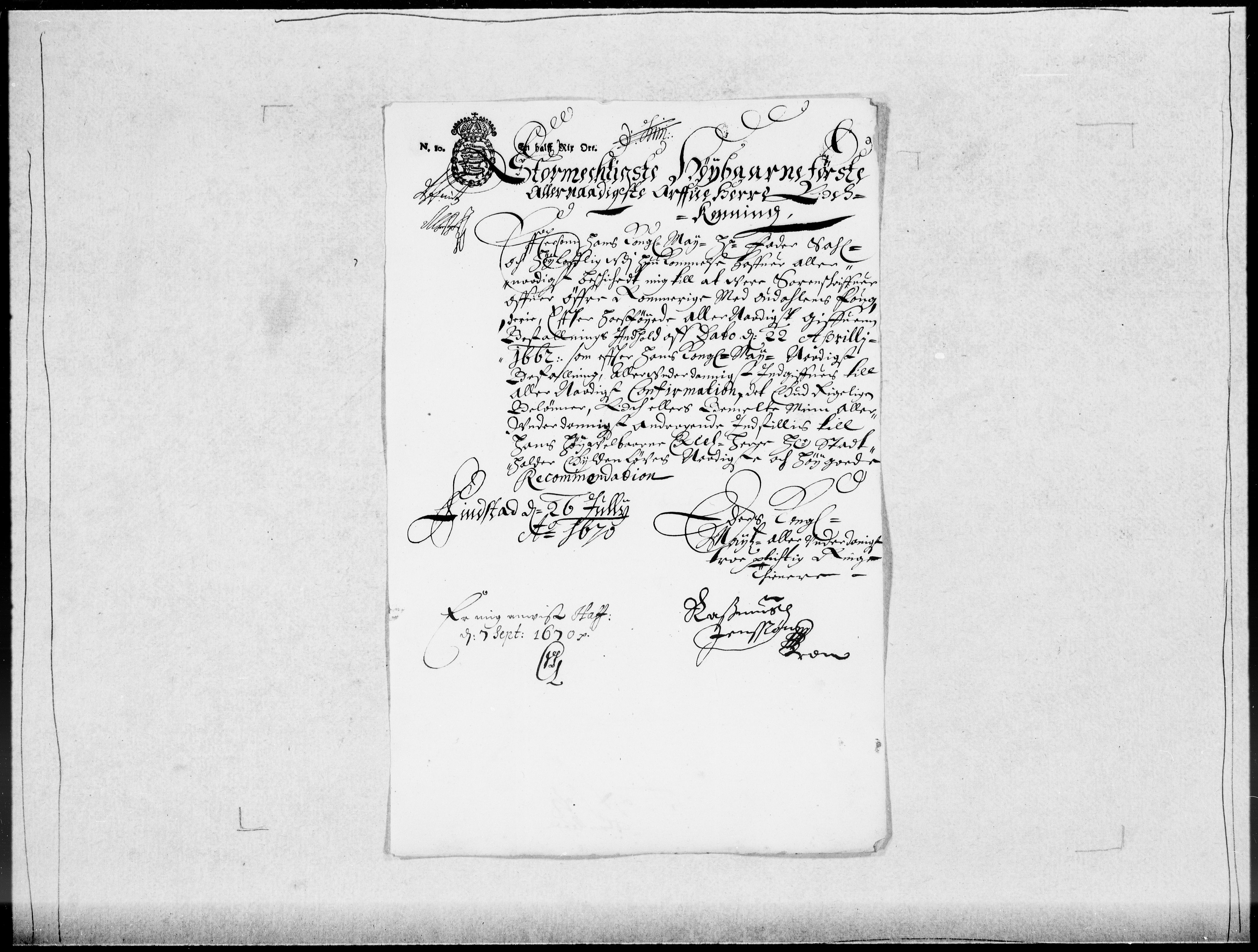 Danske Kanselli 1572-1799, RA/EA-3023/F/Fc/Fcc/Fcca/L0030: Norske innlegg 1572-1799, 1670-1671, p. 128