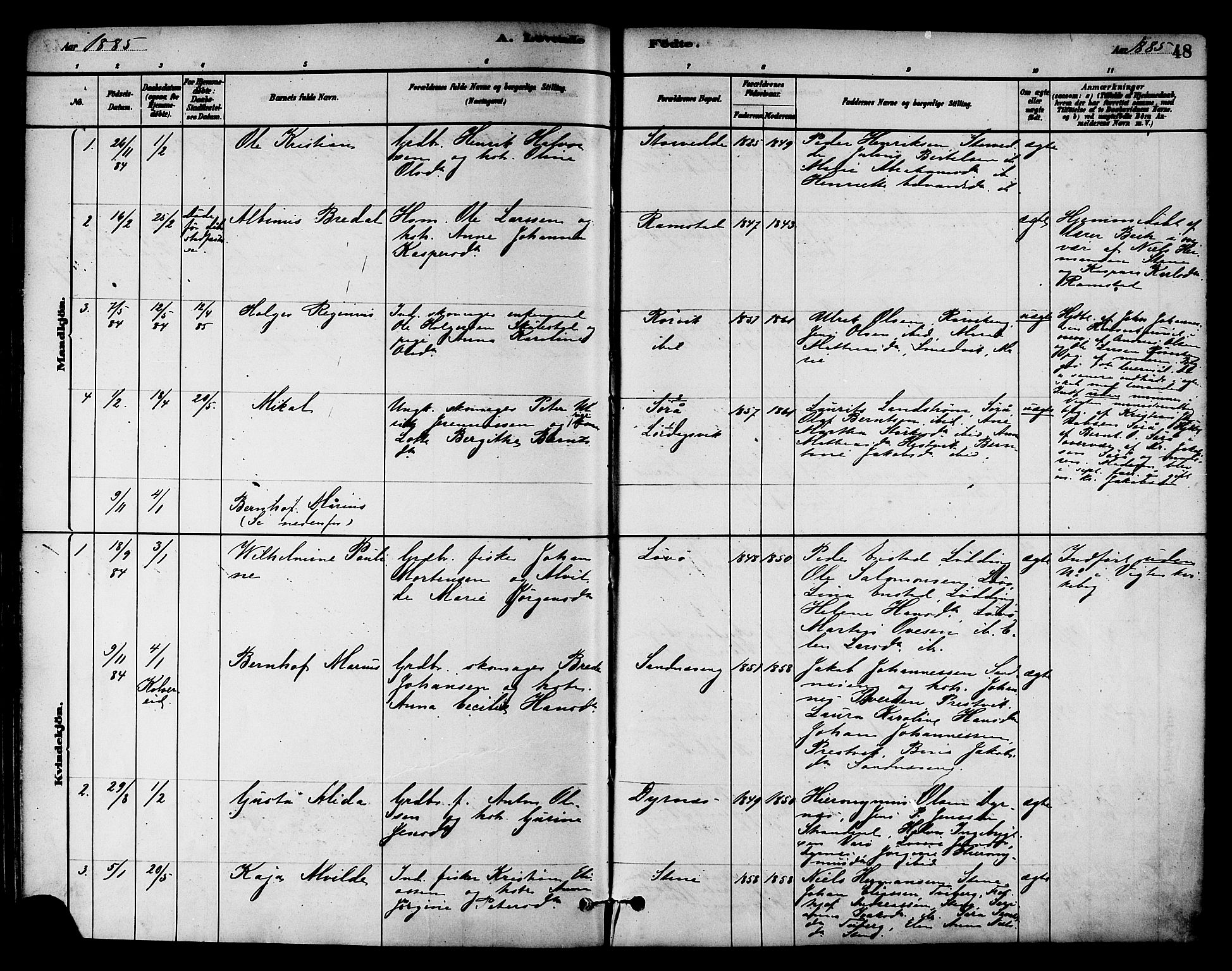 Ministerialprotokoller, klokkerbøker og fødselsregistre - Nord-Trøndelag, SAT/A-1458/784/L0672: Parish register (official) no. 784A07, 1880-1887, p. 48
