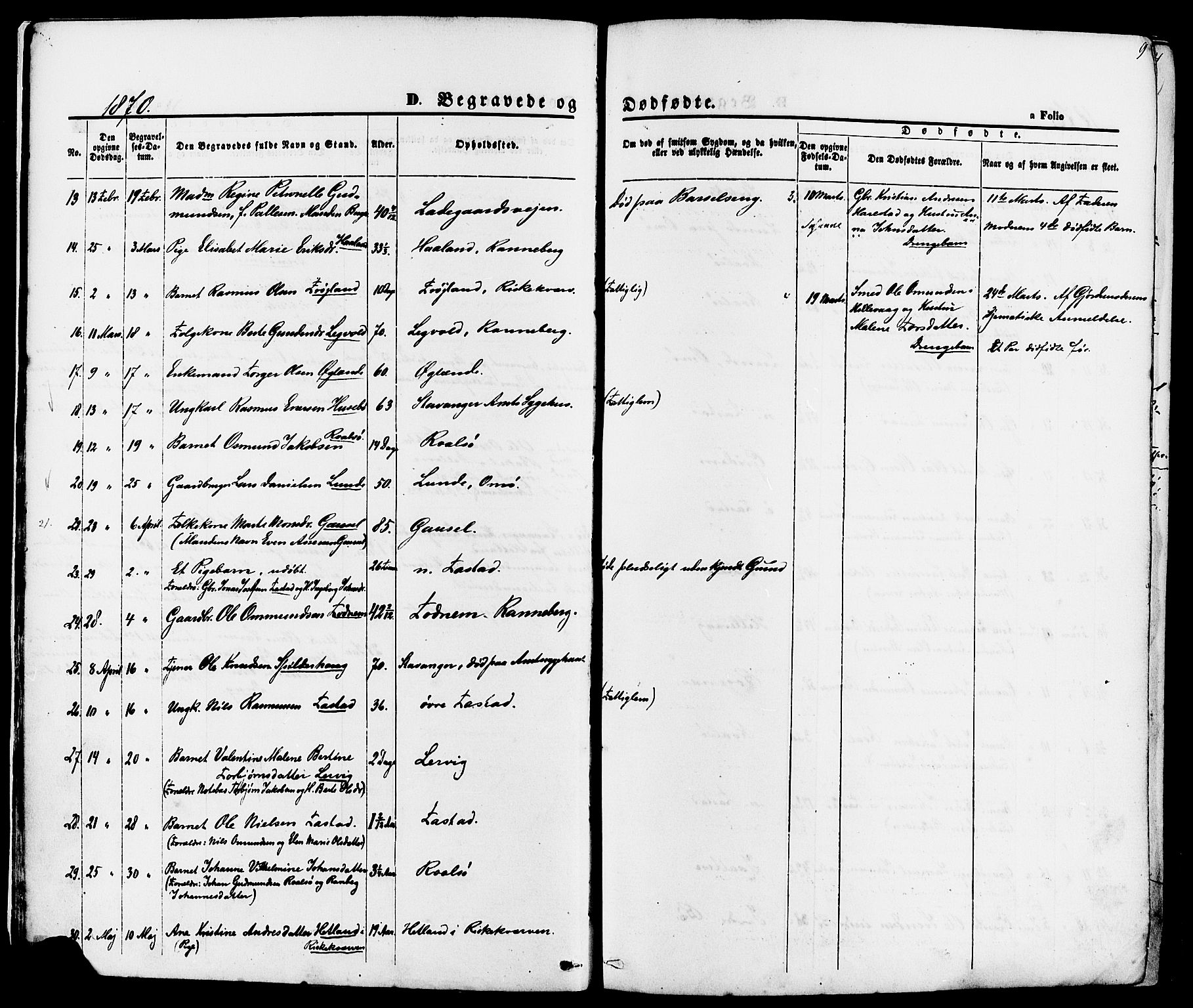 Hetland sokneprestkontor, AV/SAST-A-101826/30/30BA/L0006: Parish register (official) no. A 6, 1869-1884, p. 9