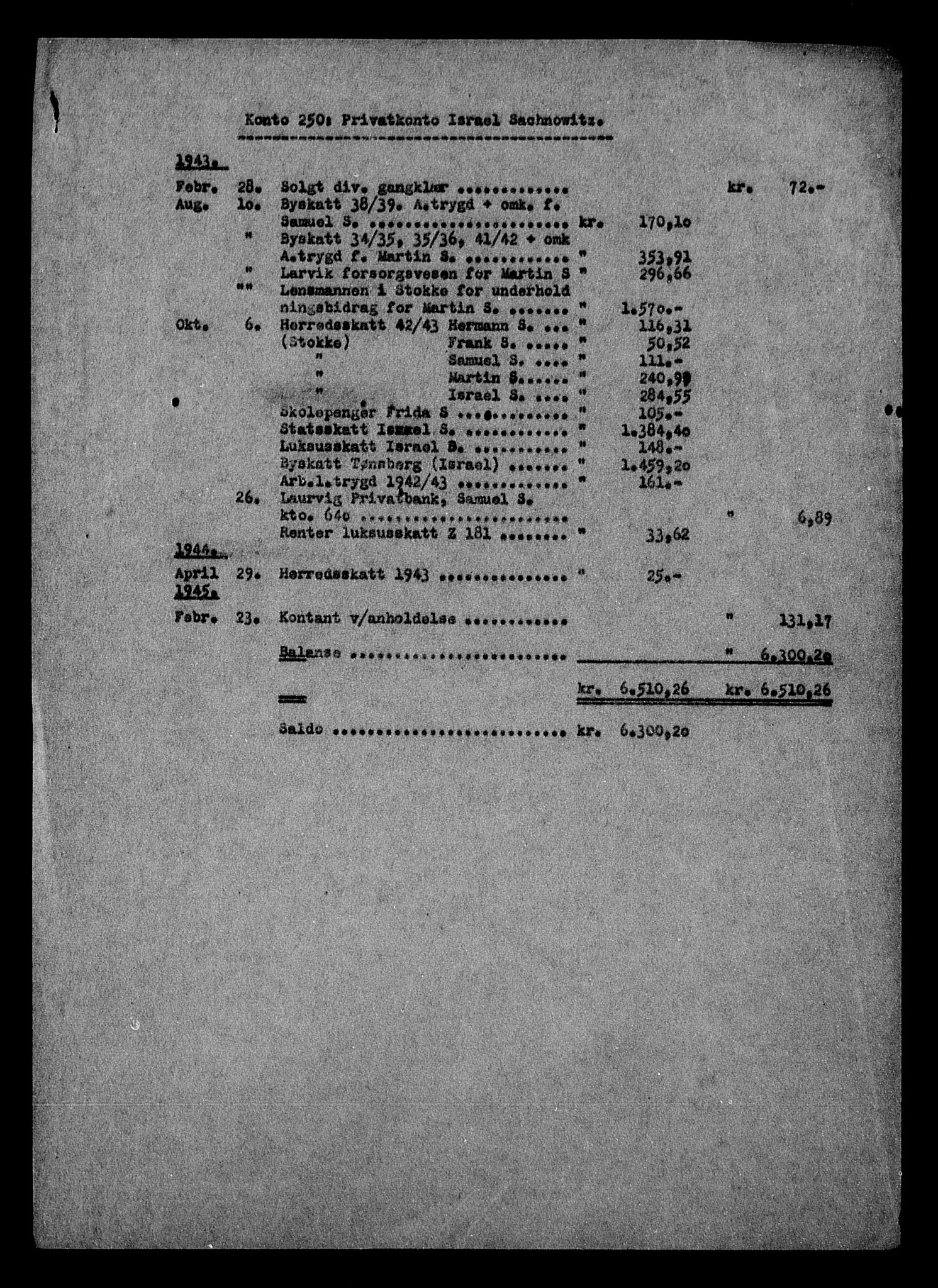 Justisdepartementet, Tilbakeføringskontoret for inndratte formuer, AV/RA-S-1564/H/Hc/Hcd/L1005: --, 1945-1947, p. 183