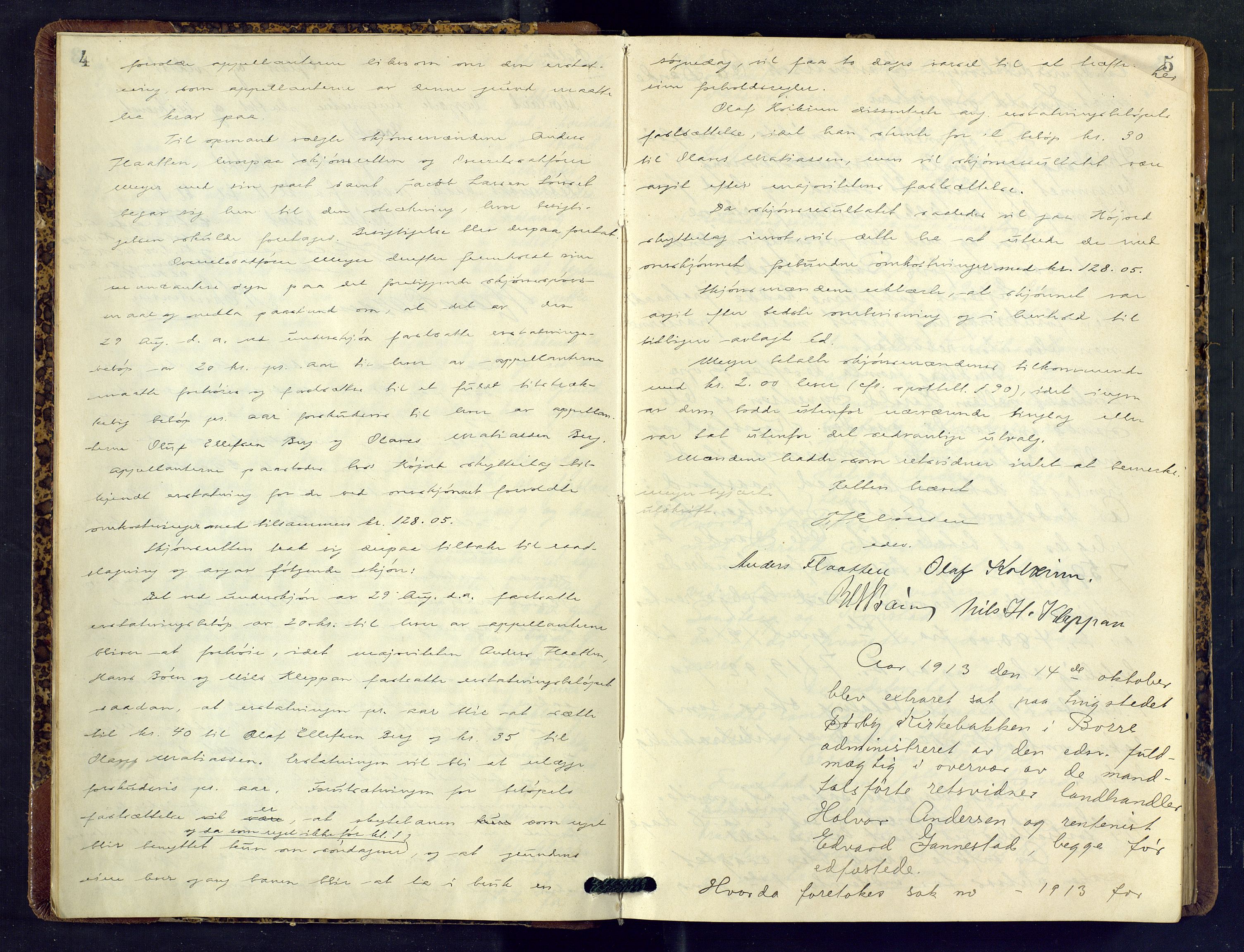 Mellom Jarlsberg sorenskriveri, AV/SAKO-A-132/F/Fb/L0017: Ekstrarettsprotokoll, 1913-1923, p. 4