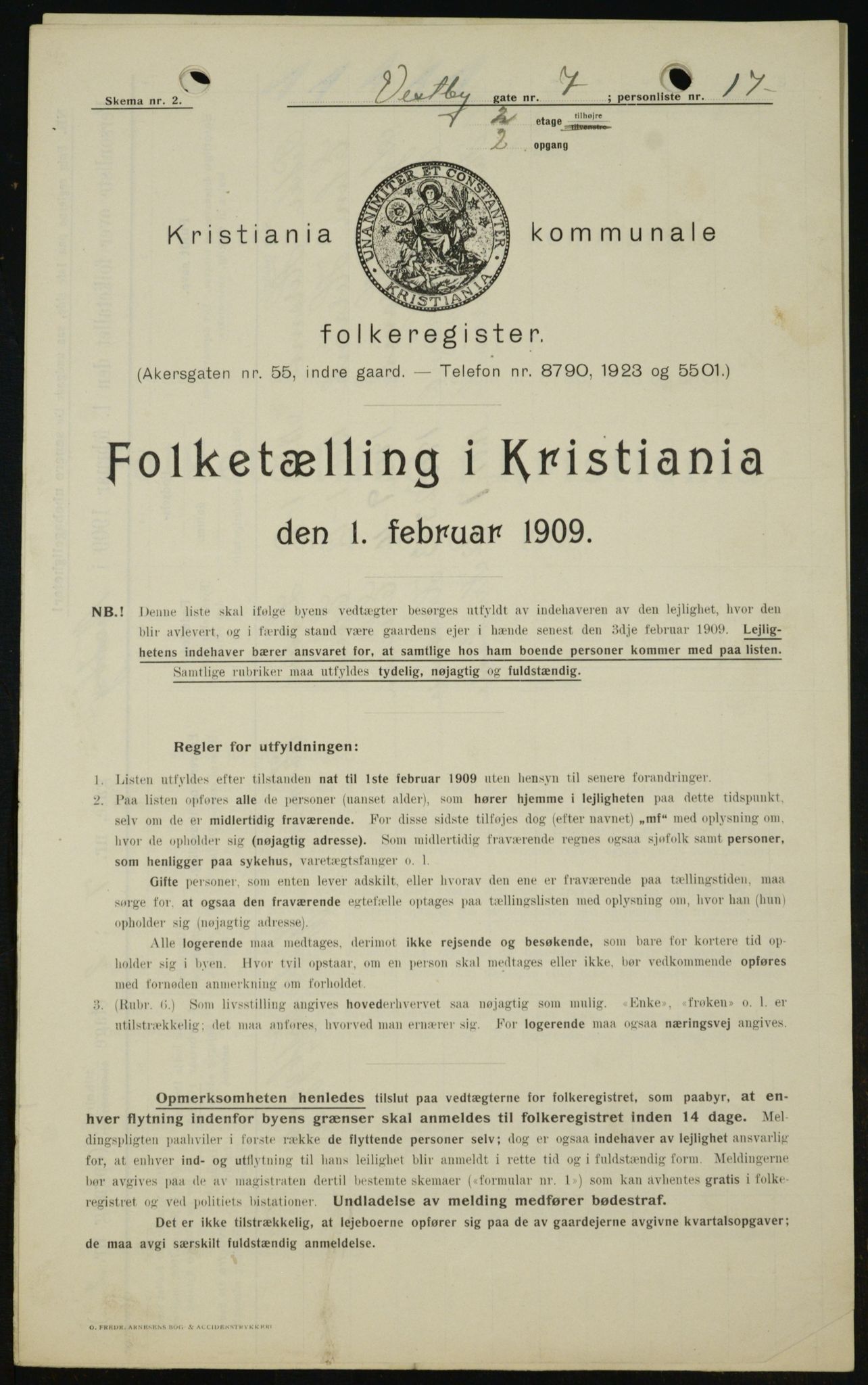 OBA, Municipal Census 1909 for Kristiania, 1909, p. 90530