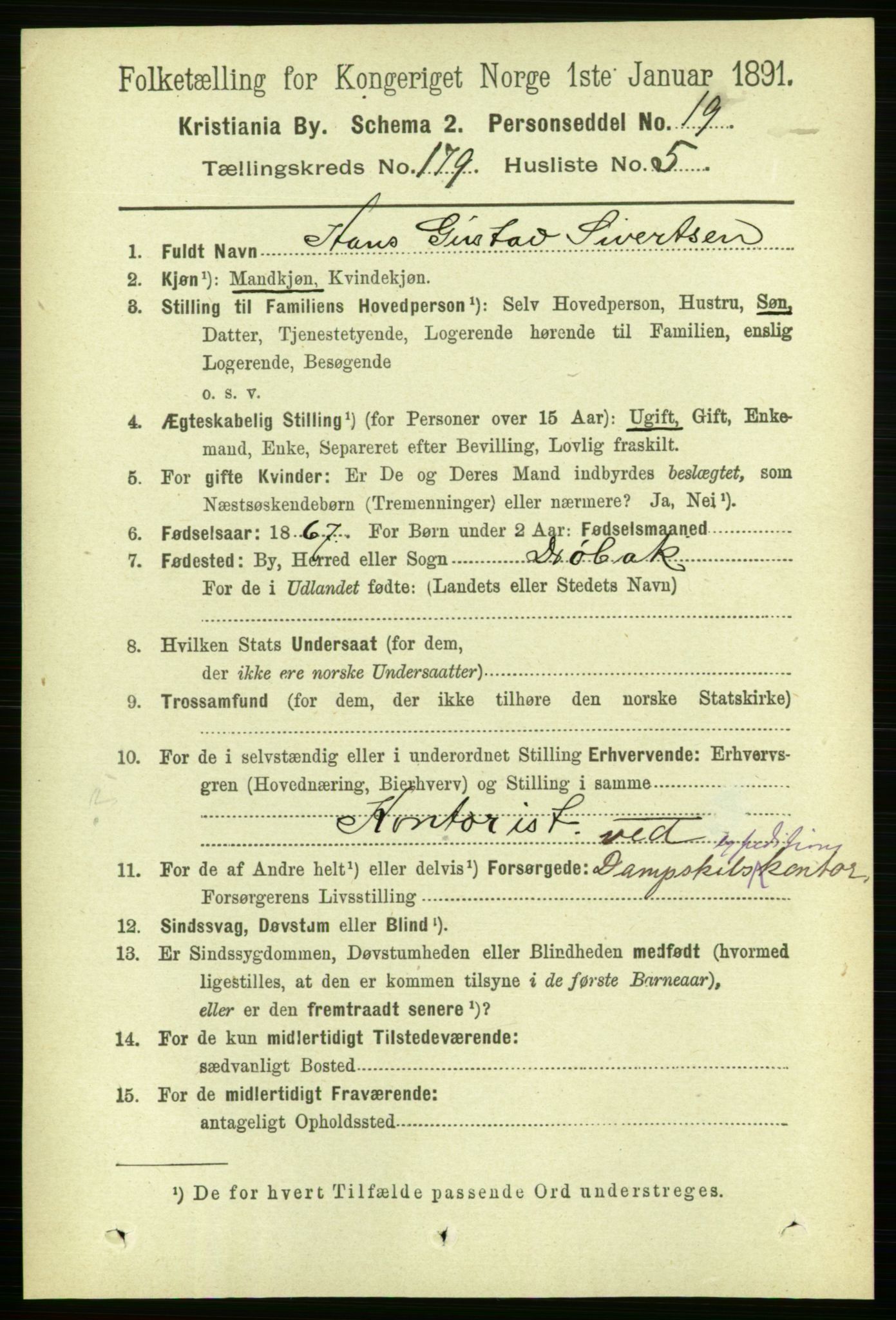 RA, 1891 census for 0301 Kristiania, 1891, p. 108086