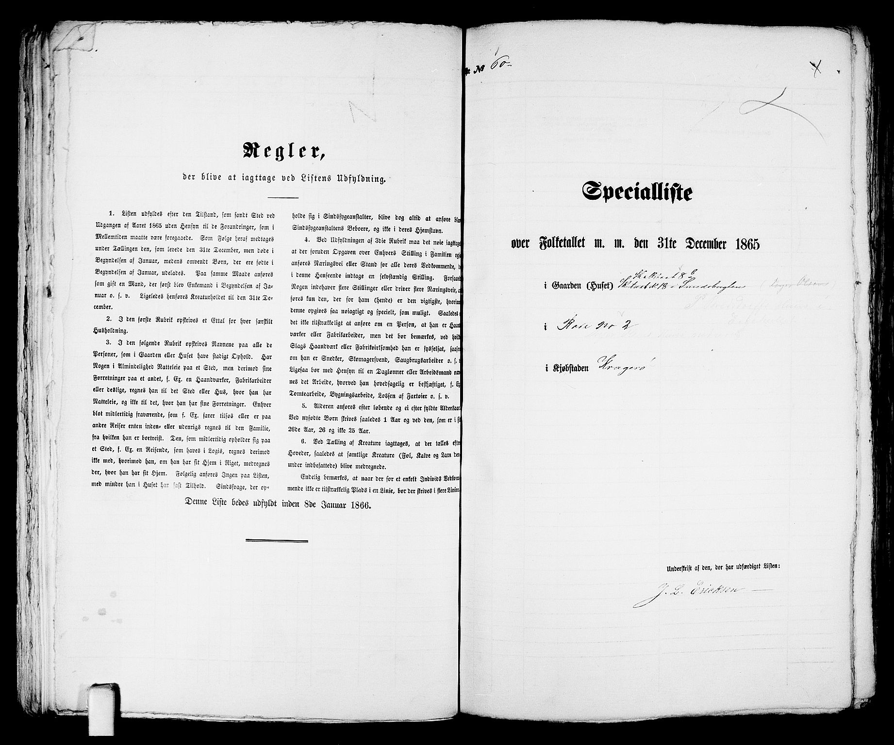 RA, 1865 census for Kragerø/Kragerø, 1865, p. 129