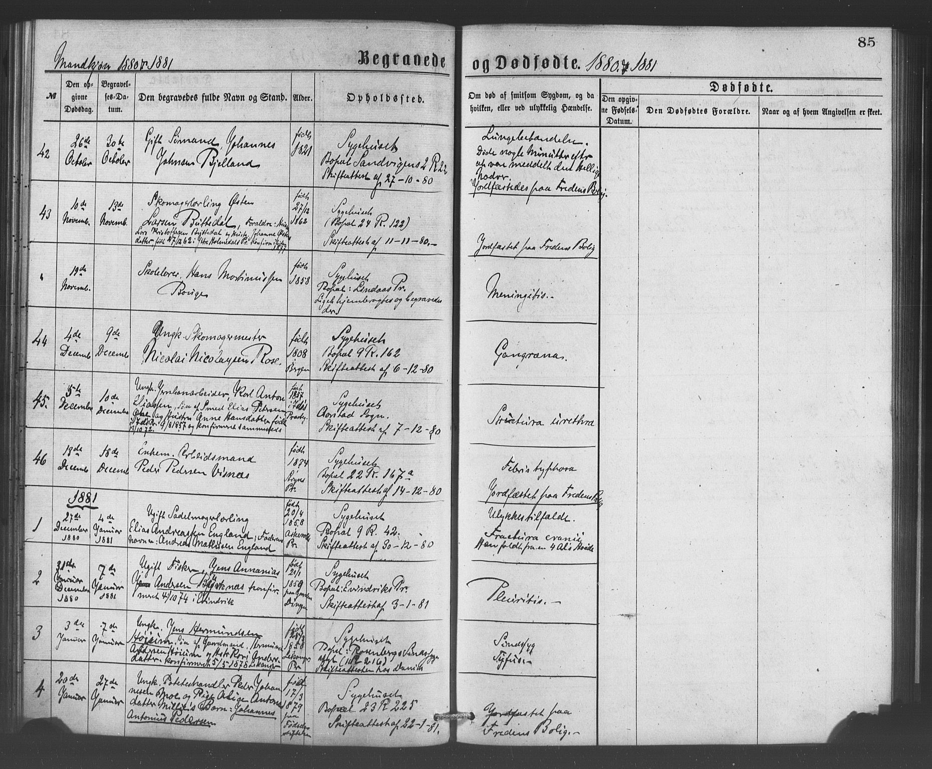 Bergen kommunale pleiehjem - stiftelsespresten, SAB/A-100281: Parish register (official) no. A 1, 1874-1886, p. 85