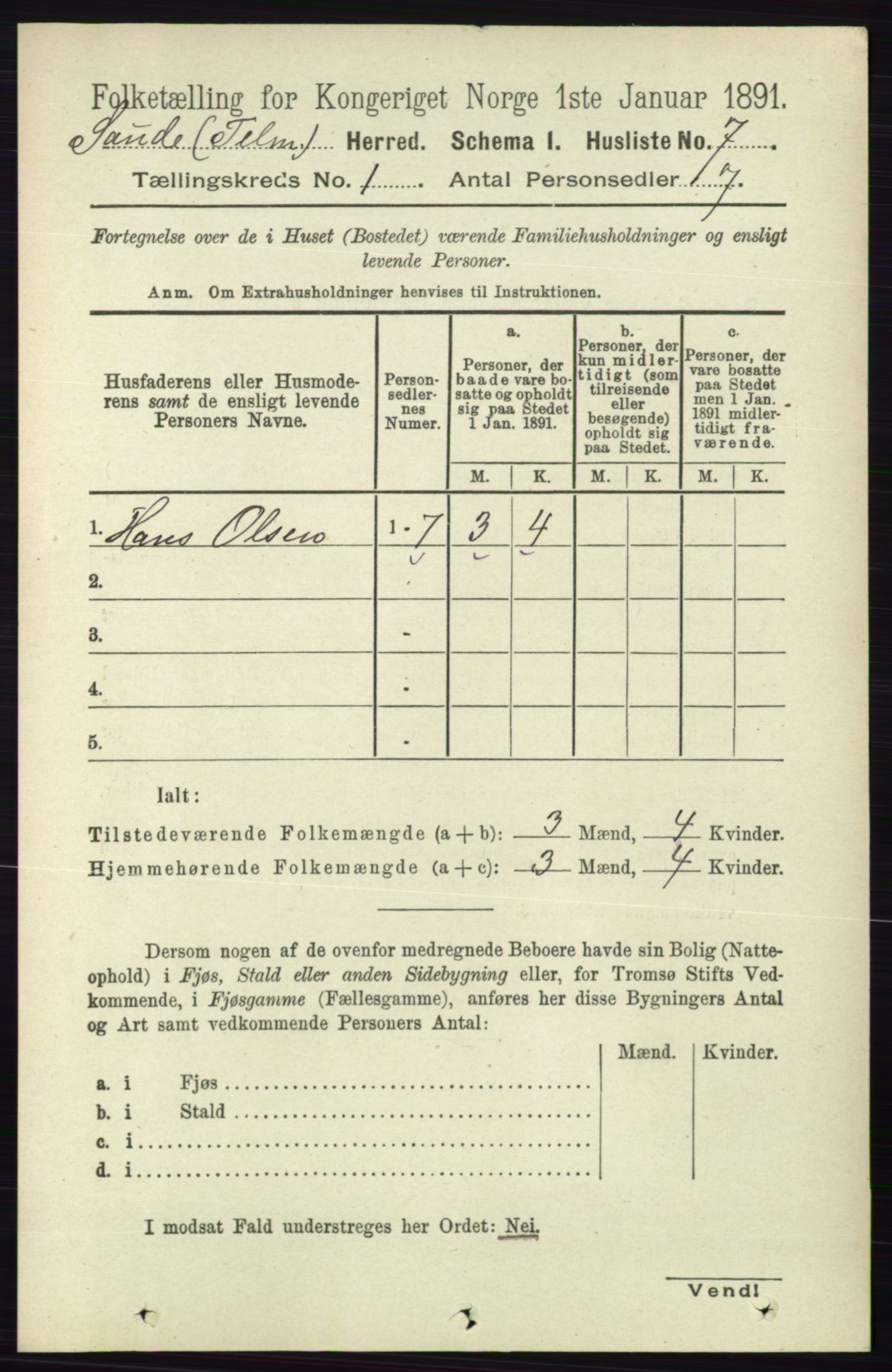 RA, 1891 census for 0822 Sauherad, 1891, p. 40