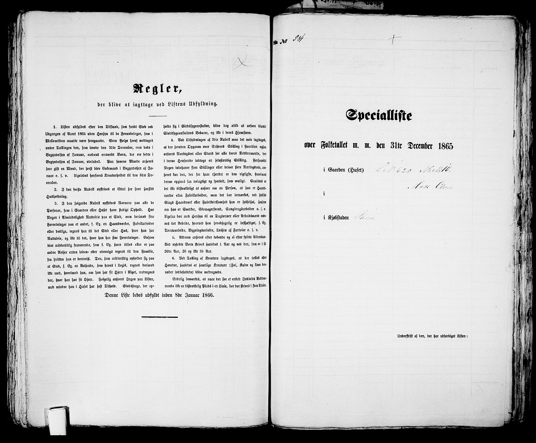 RA, 1865 census for Skien, 1865, p. 1198