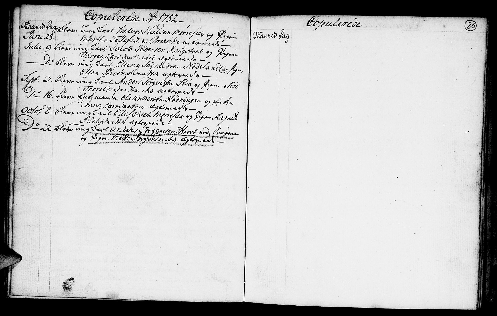 Austre Moland sokneprestkontor, SAK/1111-0001/F/Fa/Faa/L0001: Parish register (official) no. A 1, 1747-1764, p. 80