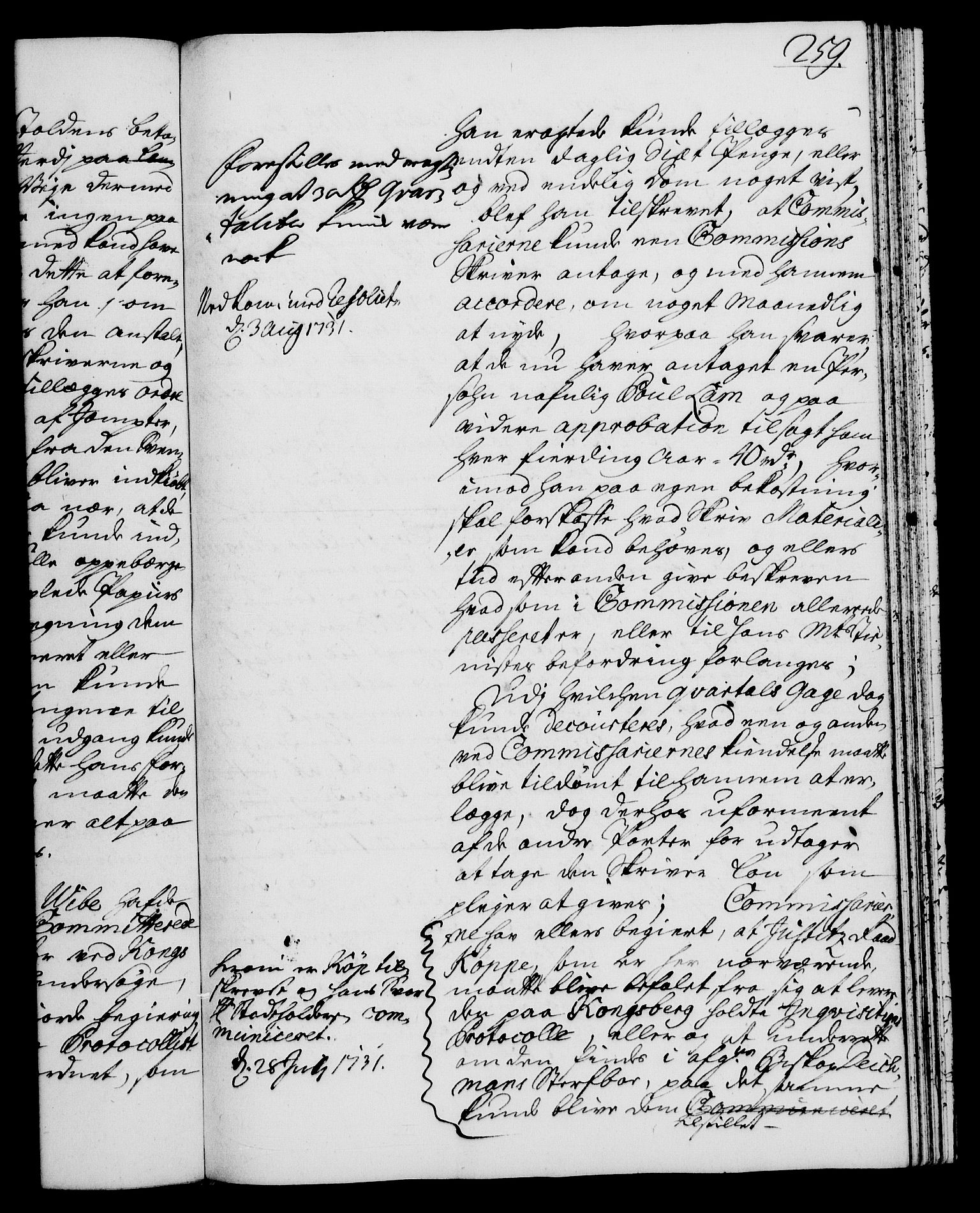 Rentekammeret, Kammerkanselliet, RA/EA-3111/G/Gh/Gha/L0013: Norsk ekstraktmemorialprotokoll (merket RK 53.58), 1731, p. 259