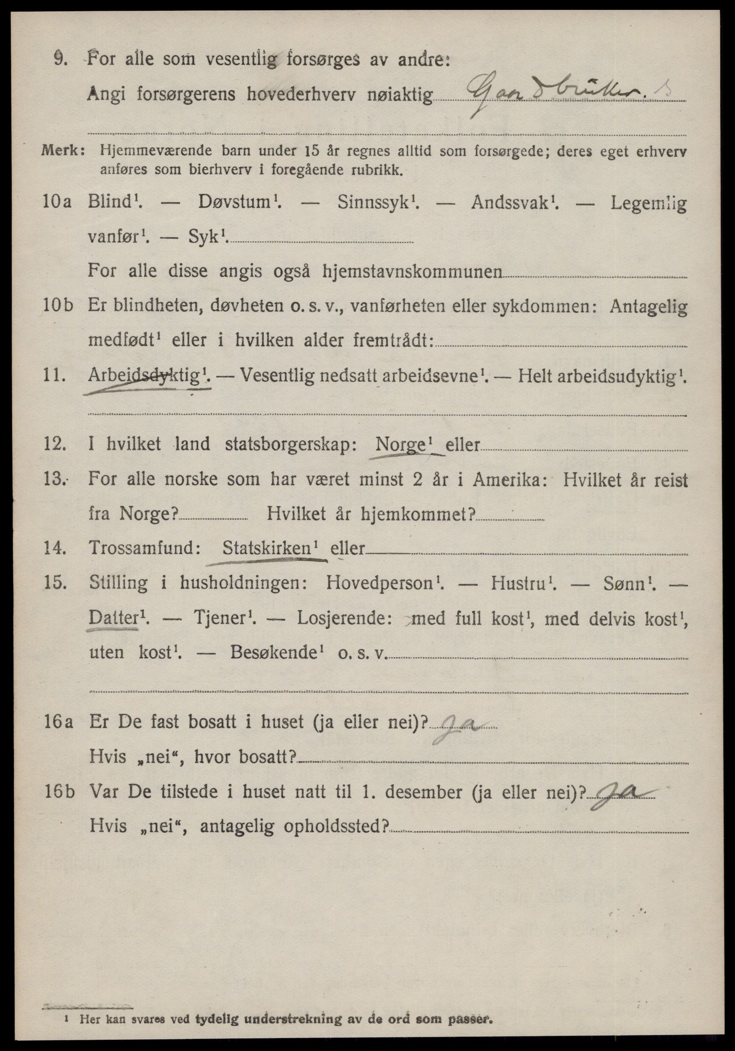 SAT, 1920 census for Grytten, 1920, p. 6193