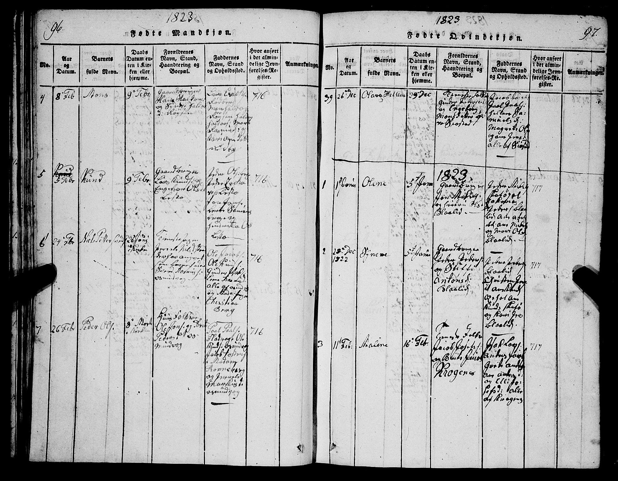 Selje sokneprestembete, AV/SAB-A-99938/H/Ha/Hab/Haba: Parish register (copy) no. A 1, 1816-1828, p. 96-97