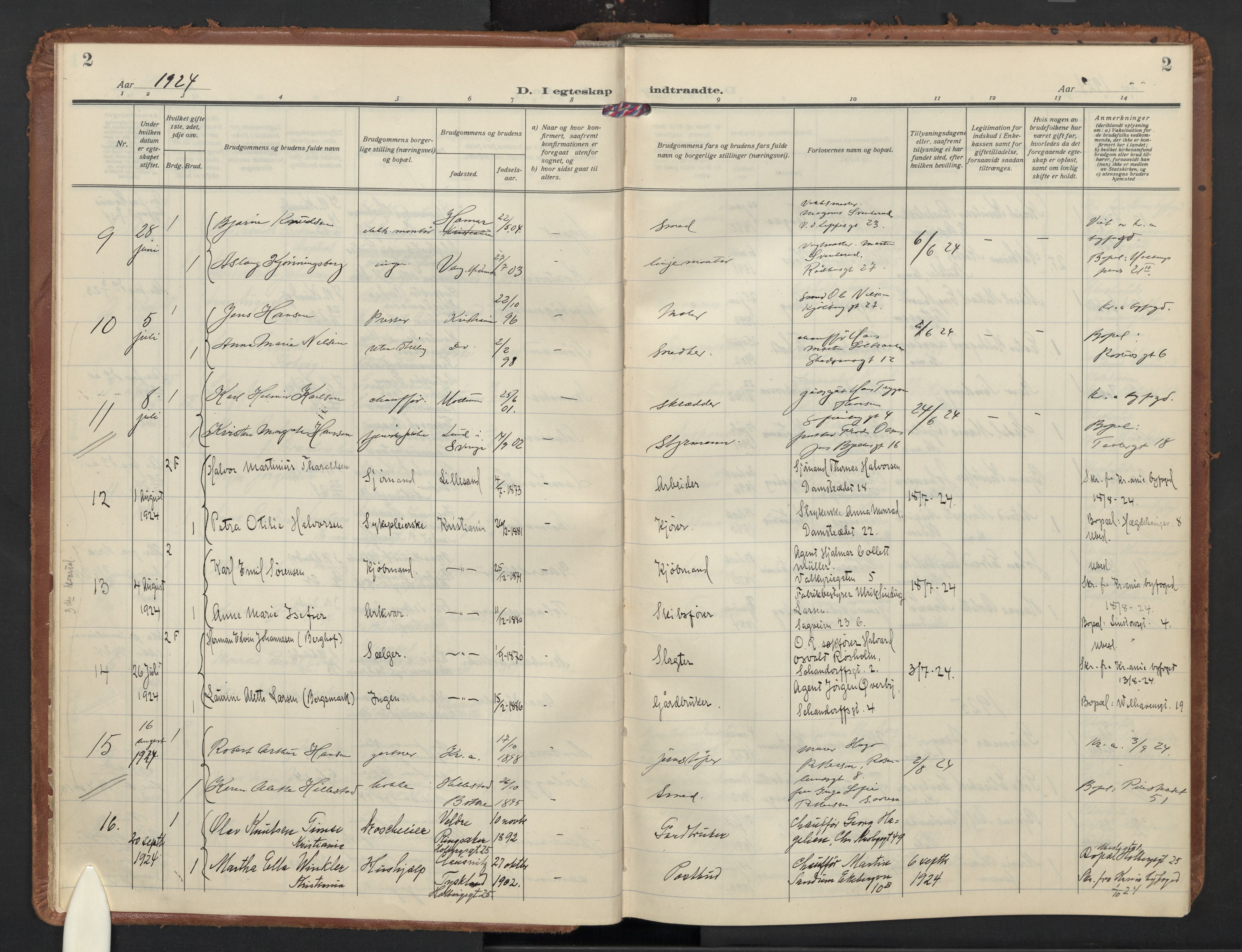 Trefoldighet prestekontor Kirkebøker, AV/SAO-A-10882/F/Fg: Parish register (official) no. VII 2, 1923-1940, p. 2