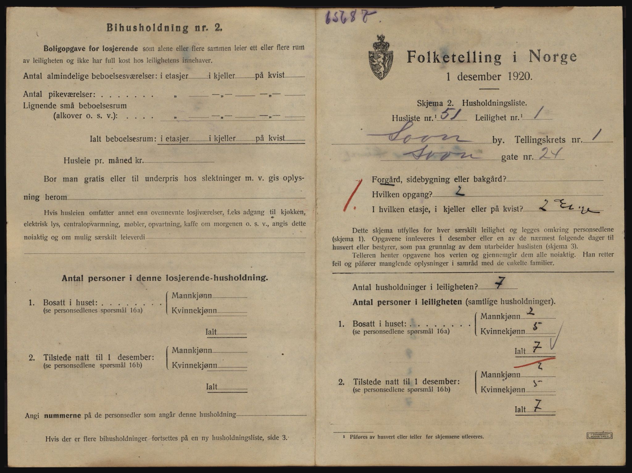 SAO, 1920 census for Son, 1920, p. 350