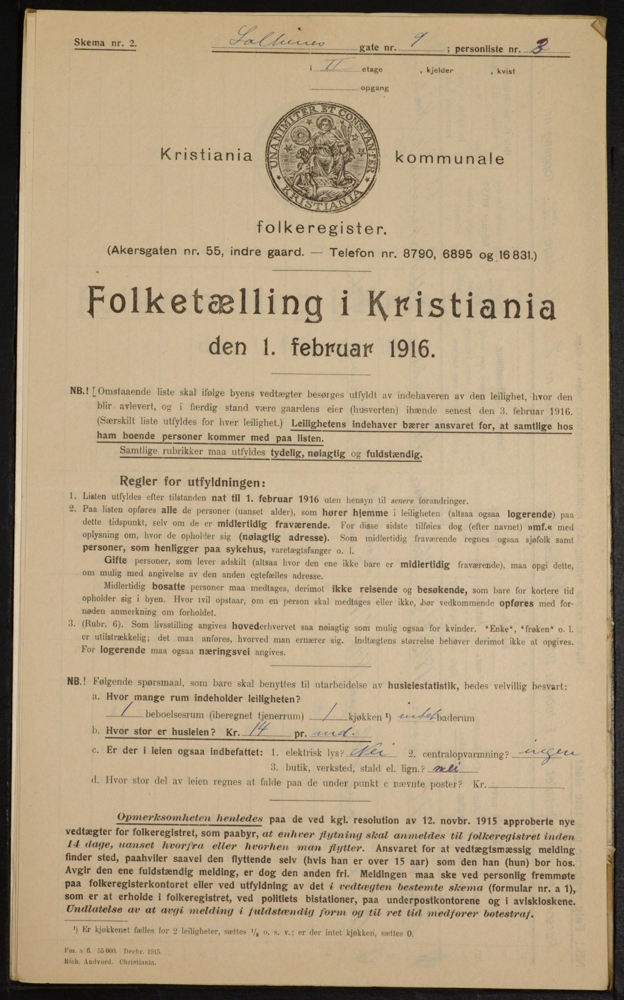 OBA, Municipal Census 1916 for Kristiania, 1916, p. 102121