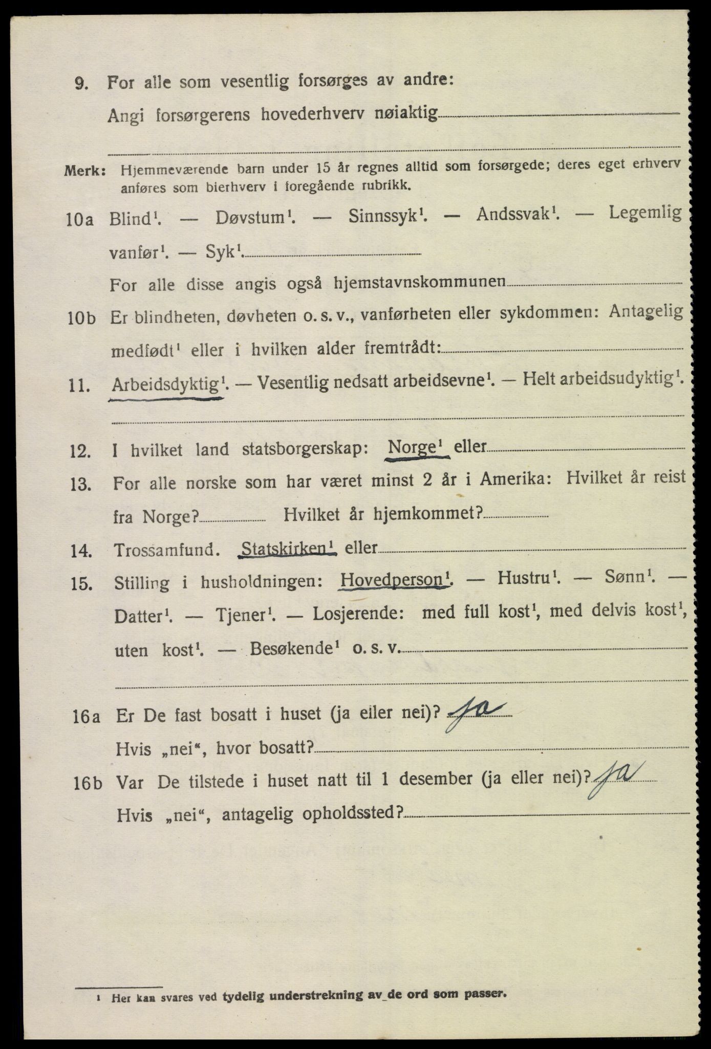 SAK, 1920 census for Lyngdal, 1920, p. 5338