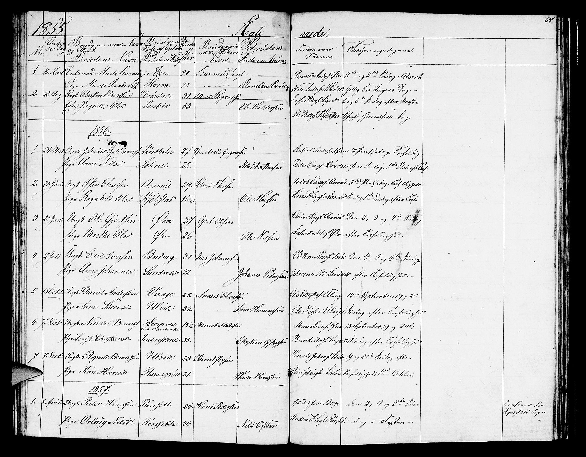 Hyllestad sokneprestembete, SAB/A-80401: Parish register (copy) no. C 1, 1853-1873, p. 68