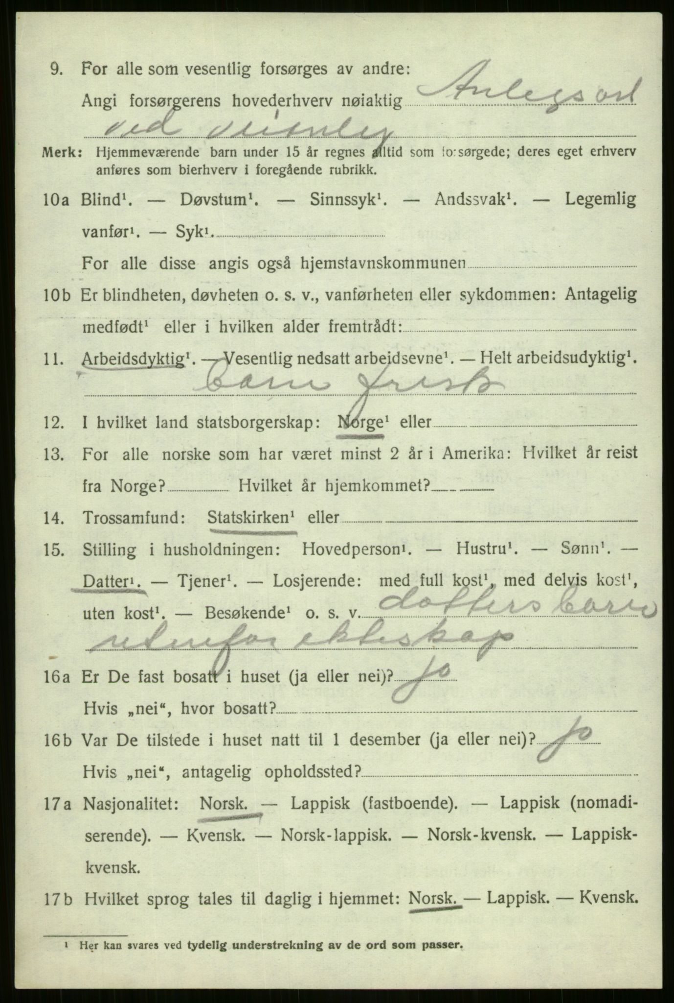 SATØ, 1920 census for Nordreisa, 1920, p. 2698