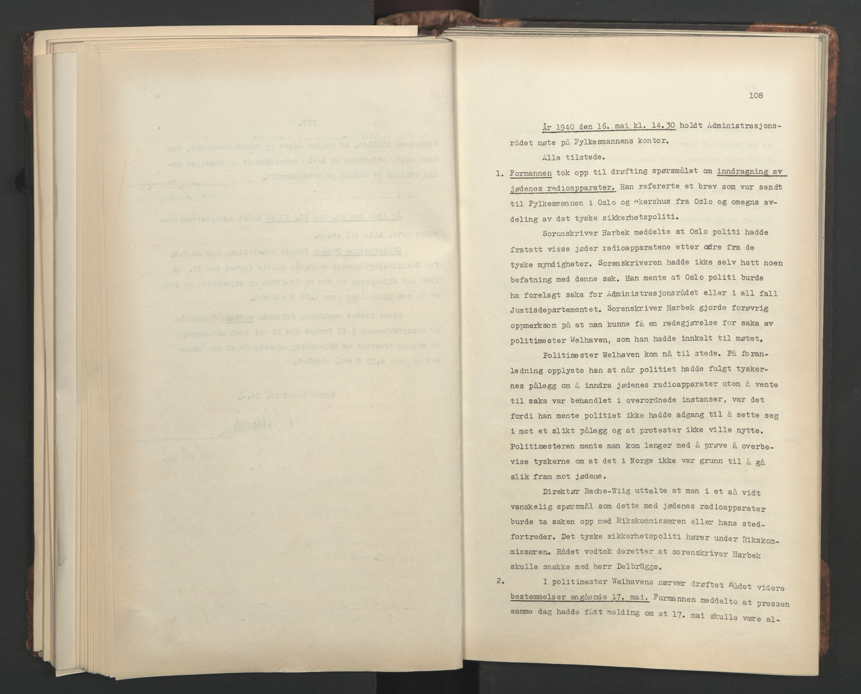 Administrasjonsrådet, AV/RA-S-1004/A/L0001: Møteprotokoll med tillegg 15/4-25/9, 1940, p. 108