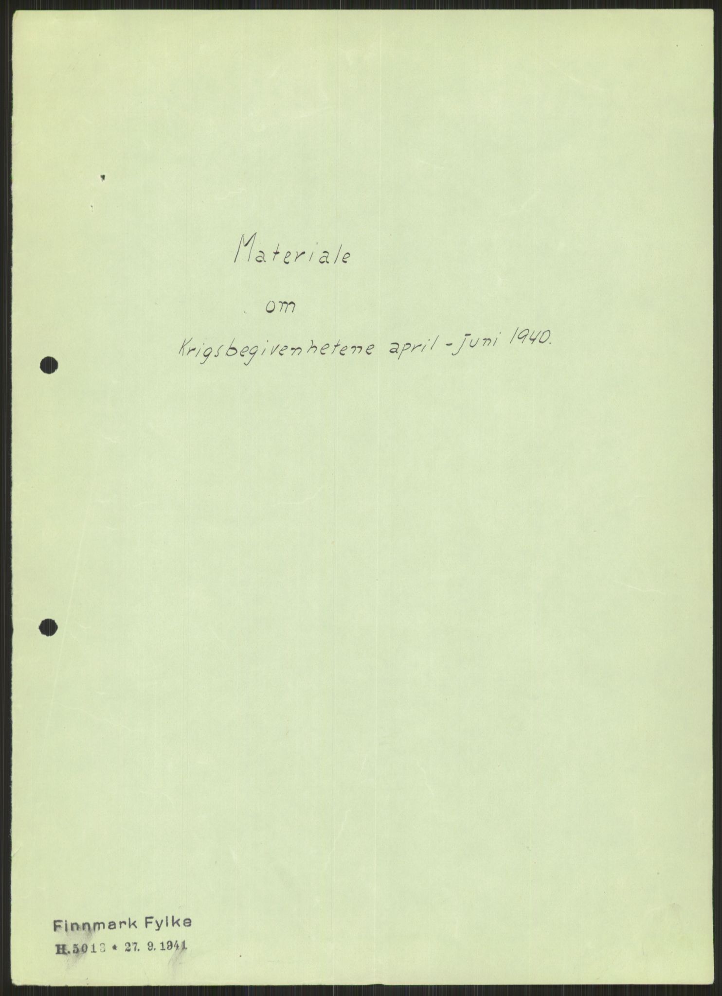 Forsvaret, Forsvarets krigshistoriske avdeling, AV/RA-RAFA-2017/Y/Ya/L0017: II-C-11-31 - Fylkesmenn.  Rapporter om krigsbegivenhetene 1940., 1940, p. 704