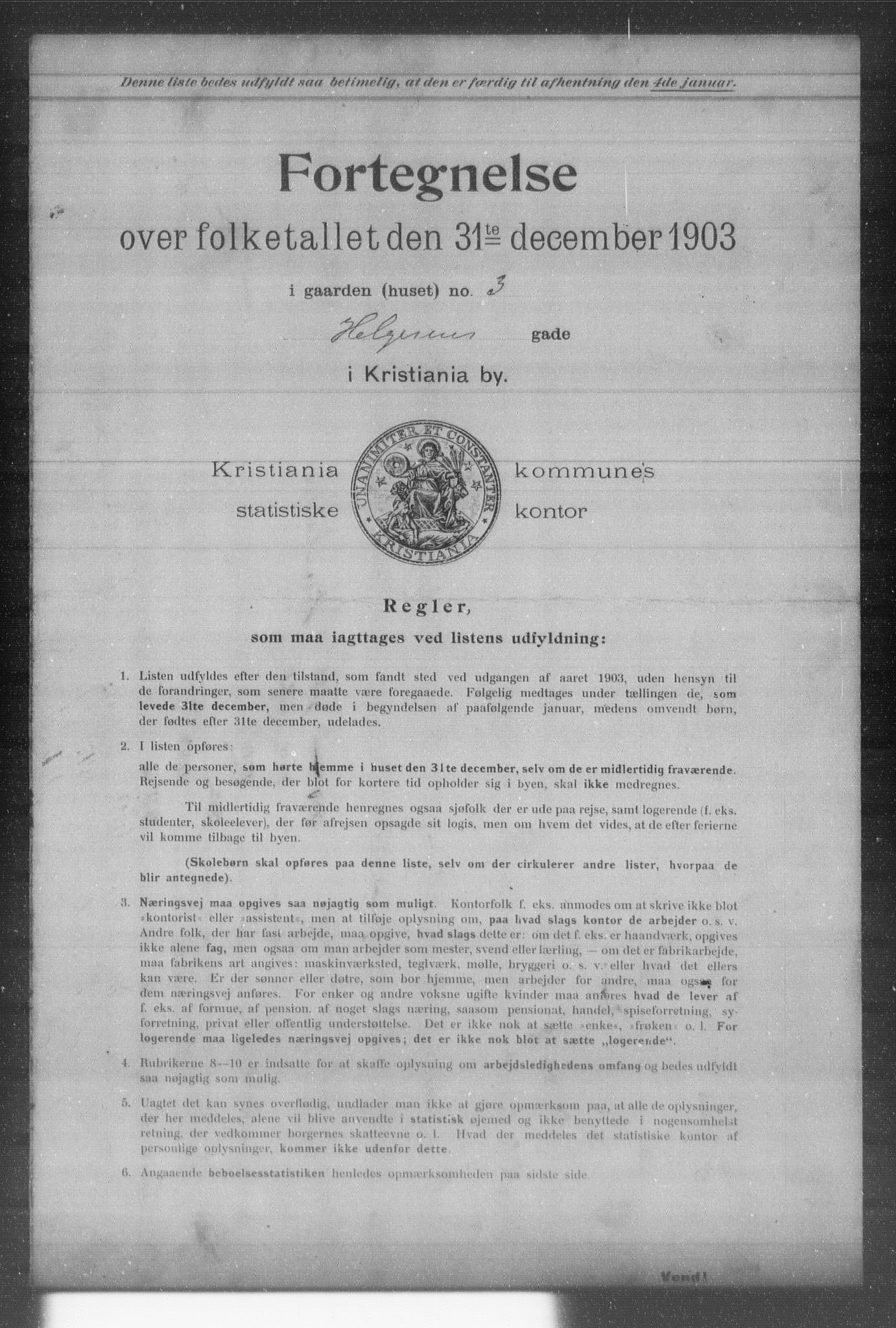 OBA, Municipal Census 1903 for Kristiania, 1903, p. 7519