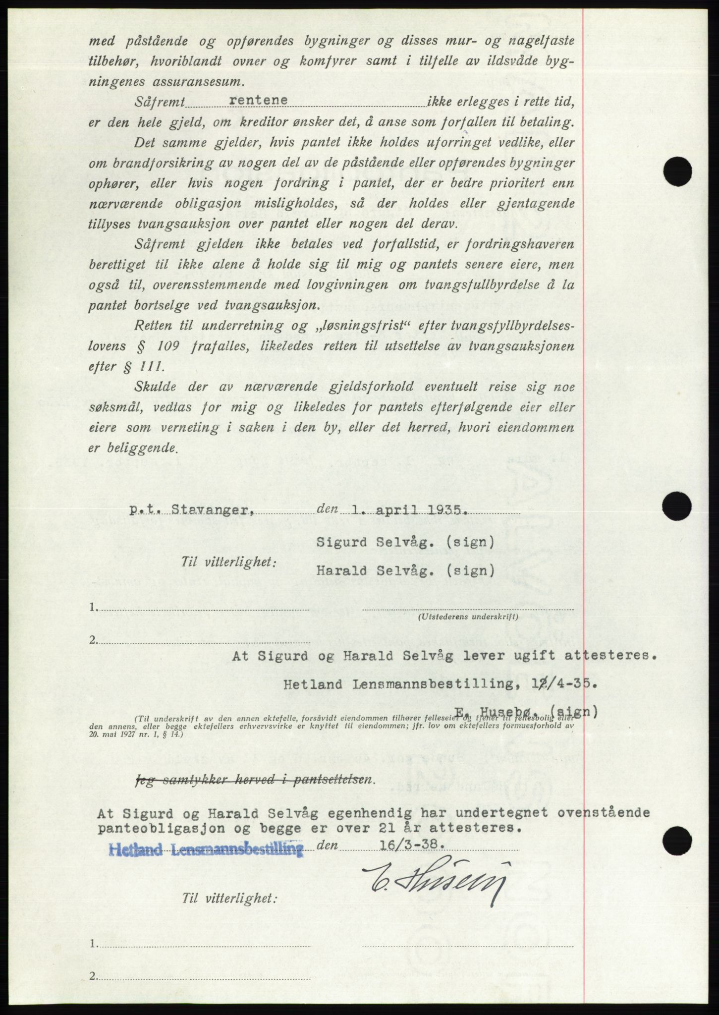 Jæren sorenskriveri, SAST/A-100310/03/G/Gba/L0070: Mortgage book, 1938-1938, Diary no: : 874/1938