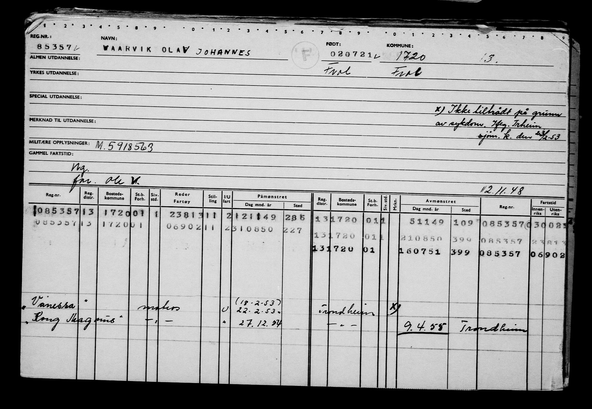 Direktoratet for sjømenn, AV/RA-S-3545/G/Gb/L0195: Hovedkort, 1921, p. 493