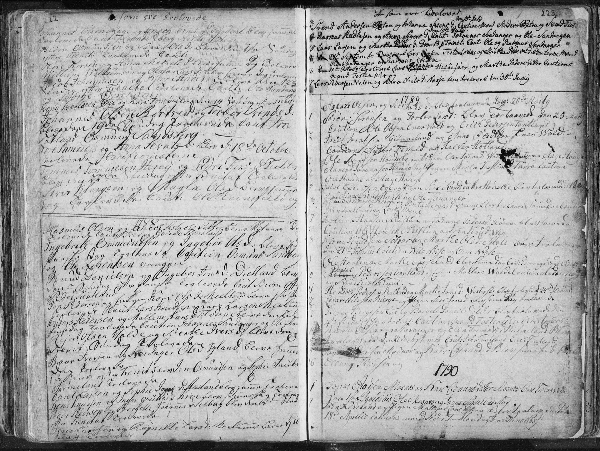 Hjelmeland sokneprestkontor, AV/SAST-A-101843/01/IV/L0001: Parish register (official) no. A 1, 1760-1799, p. 222-223