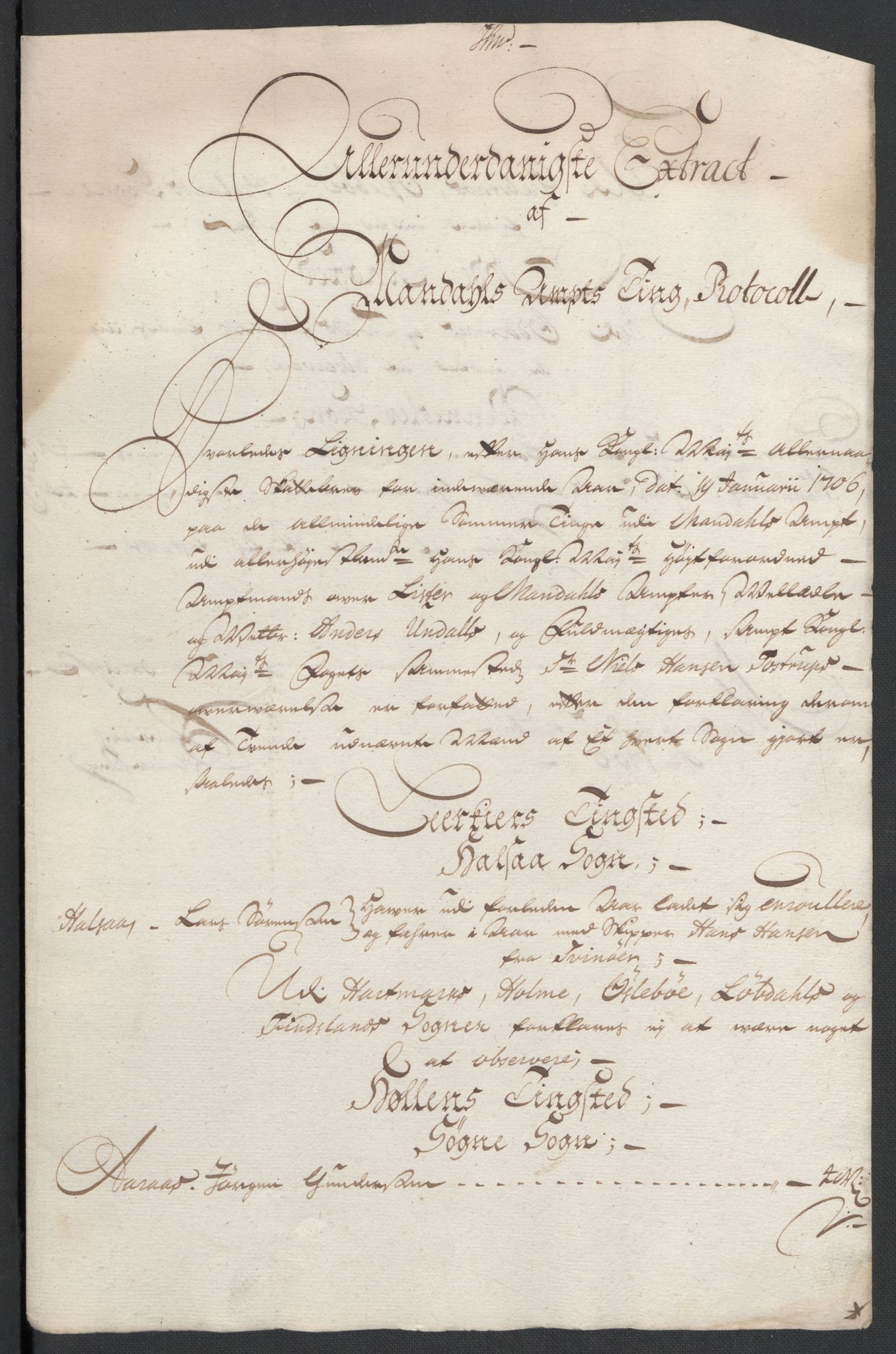 Rentekammeret inntil 1814, Reviderte regnskaper, Fogderegnskap, RA/EA-4092/R43/L2551: Fogderegnskap Lista og Mandal, 1705-1709, p. 301