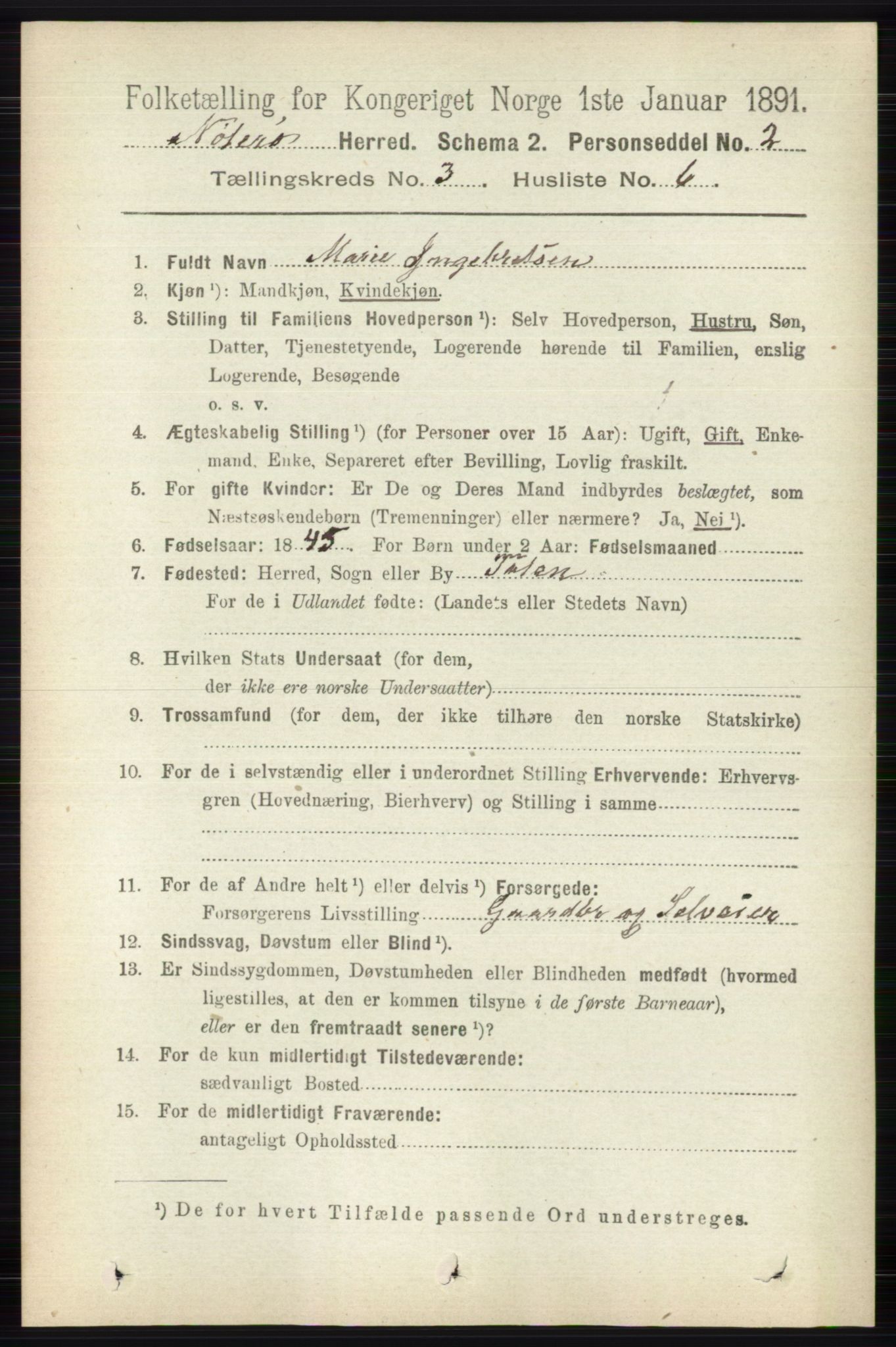 RA, 1891 census for 0722 Nøtterøy, 1891, p. 1565