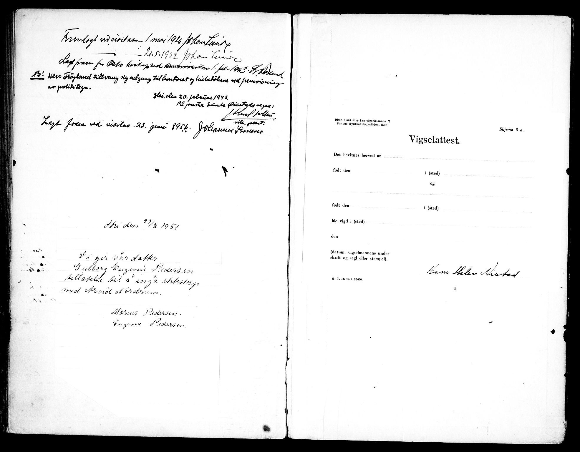 Kråkstad prestekontor Kirkebøker, SAO/A-10125a/H/Hb/L0001: Banns register no. II 1, 1919-1952