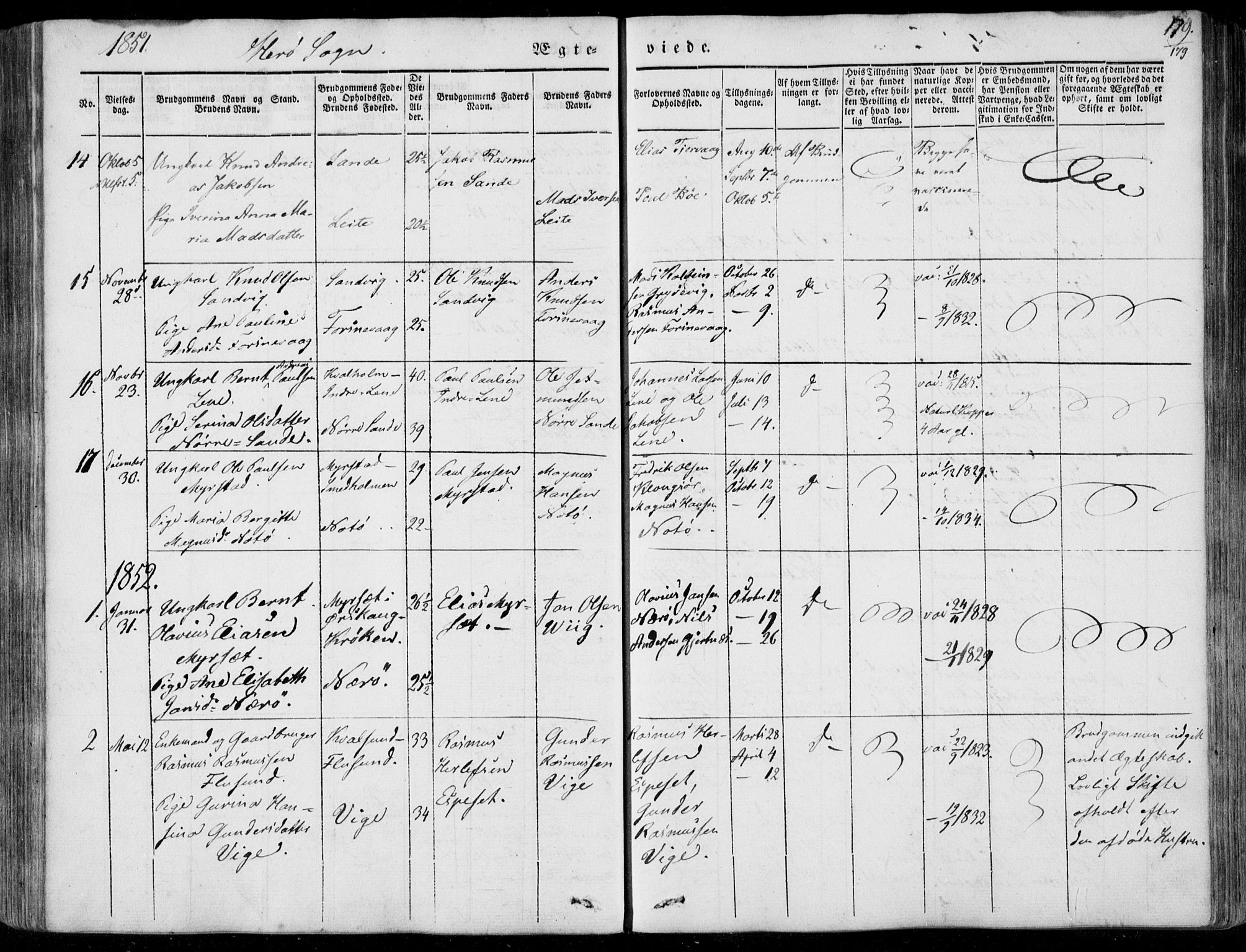 Ministerialprotokoller, klokkerbøker og fødselsregistre - Møre og Romsdal, AV/SAT-A-1454/507/L0070: Parish register (official) no. 507A05, 1842-1873, p. 179