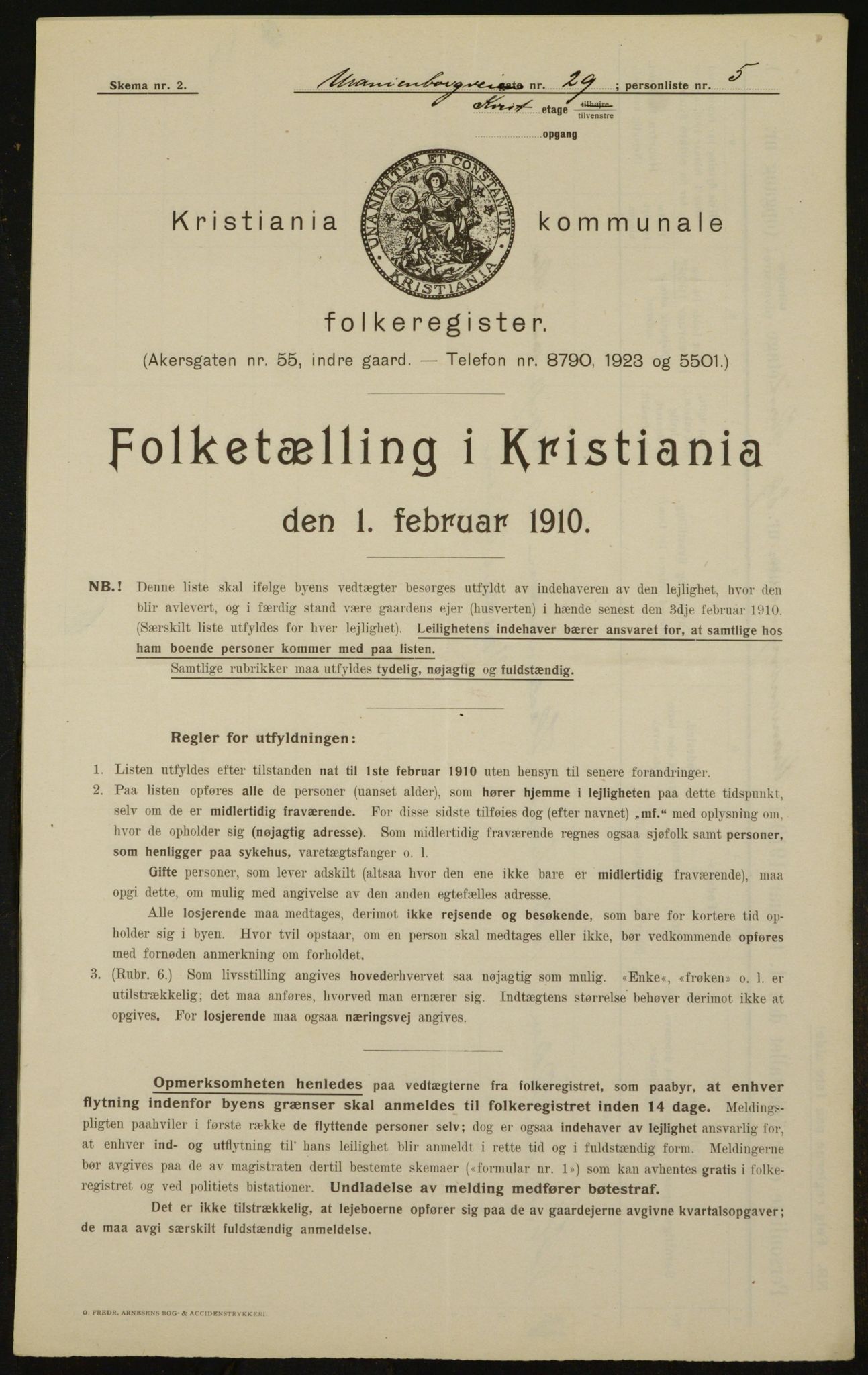 OBA, Municipal Census 1910 for Kristiania, 1910, p. 114260