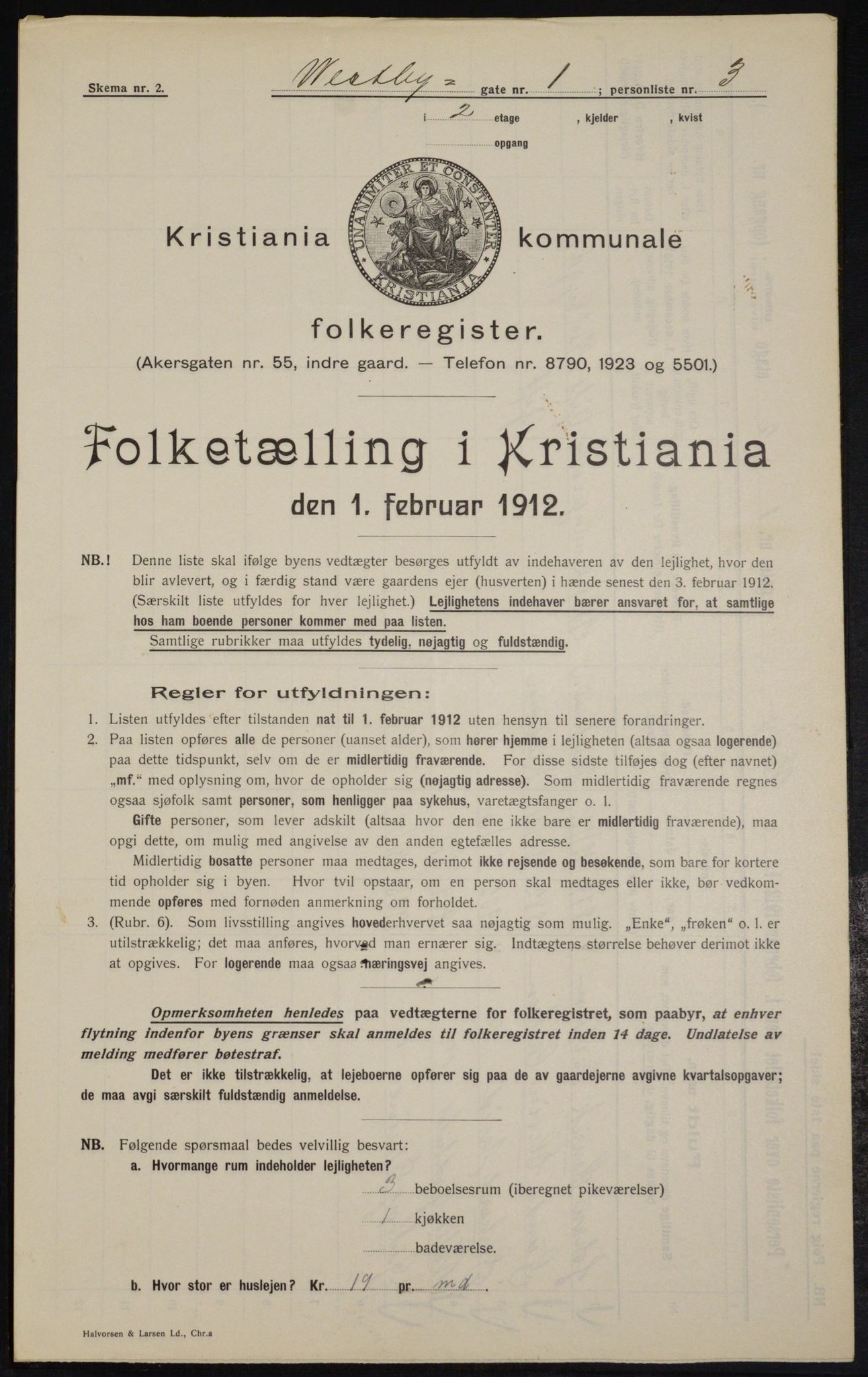 OBA, Municipal Census 1912 for Kristiania, 1912, p. 122256