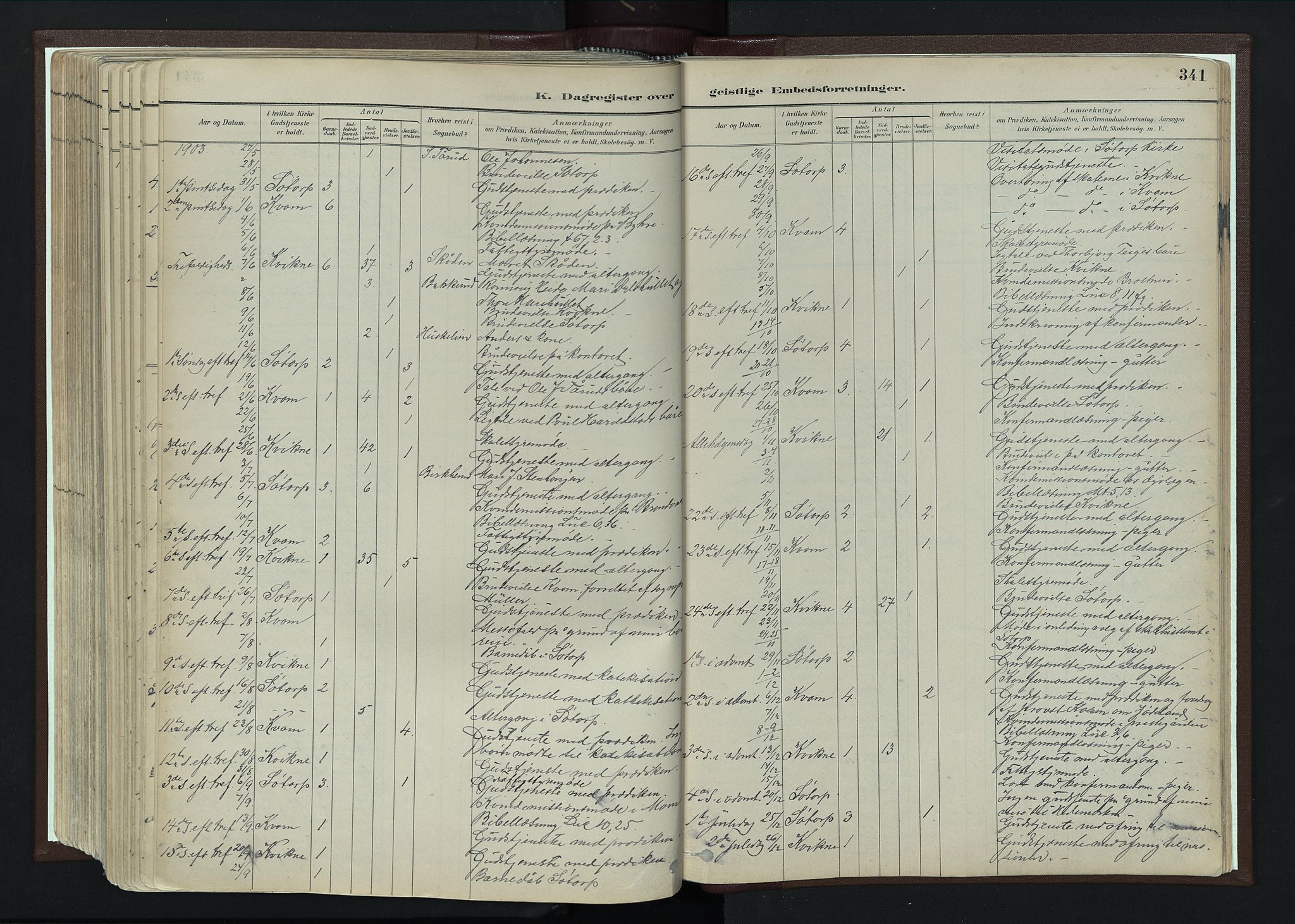 Nord-Fron prestekontor, SAH/PREST-080/H/Ha/Haa/L0004: Parish register (official) no. 4, 1884-1914, p. 341