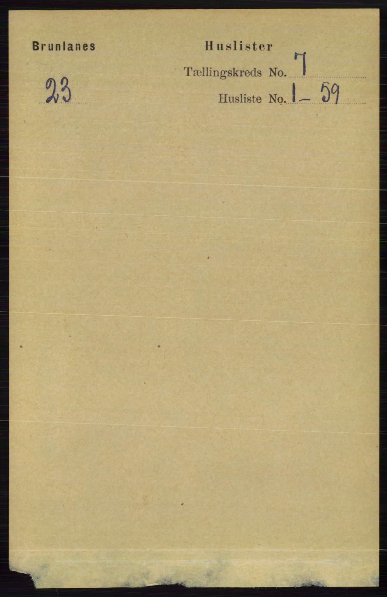 RA, 1891 census for 0726 Brunlanes, 1891, p. 2907