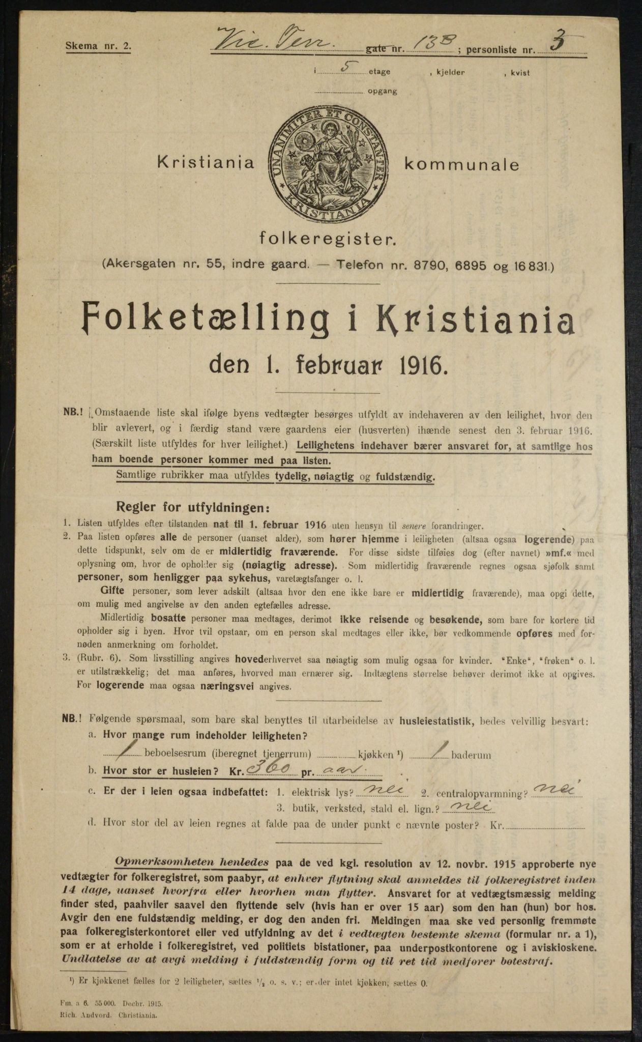 OBA, Municipal Census 1916 for Kristiania, 1916, p. 127248