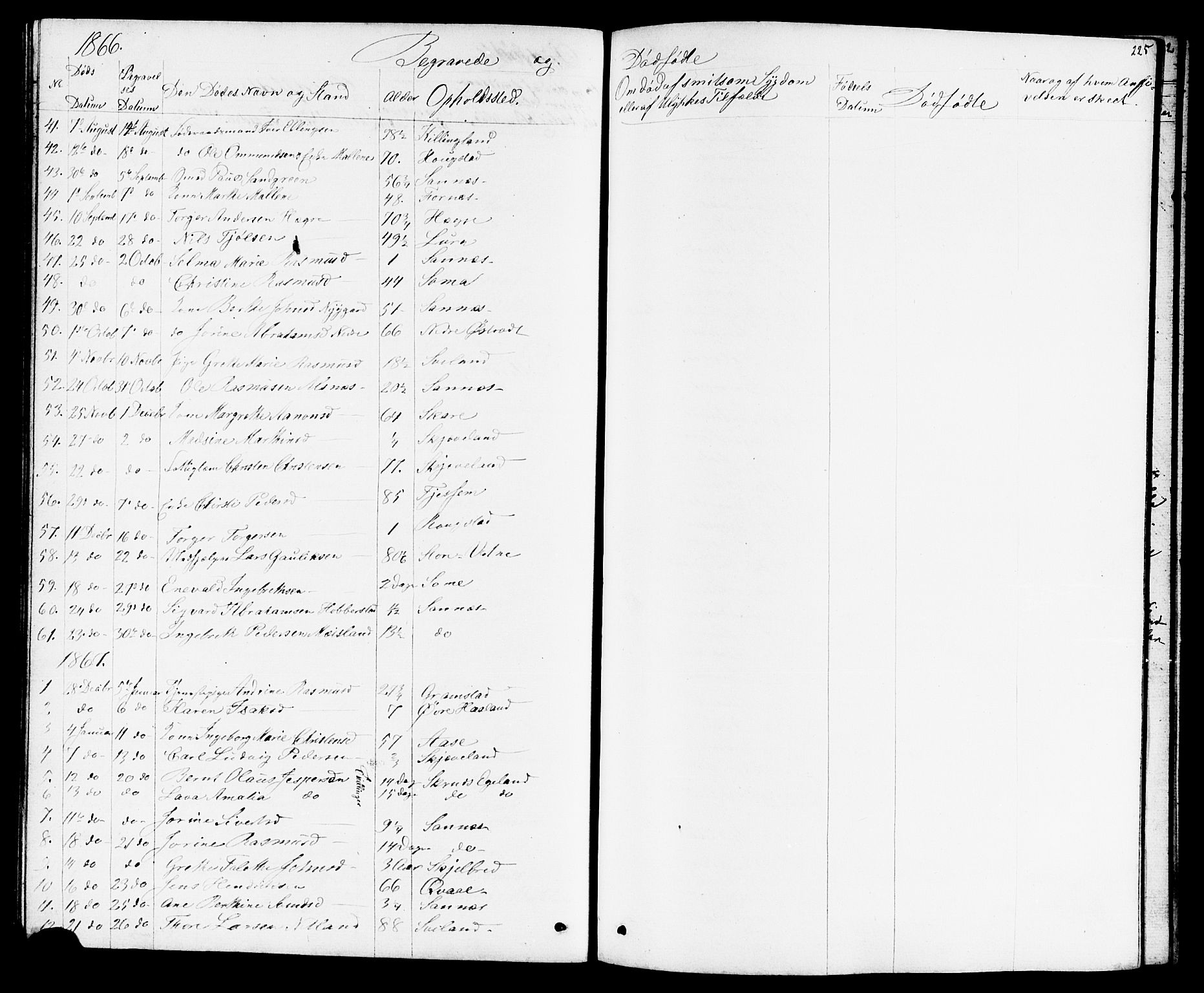 Høyland sokneprestkontor, AV/SAST-A-101799/001/30BB/L0001: Parish register (copy) no. B 1, 1854-1873, p. 225