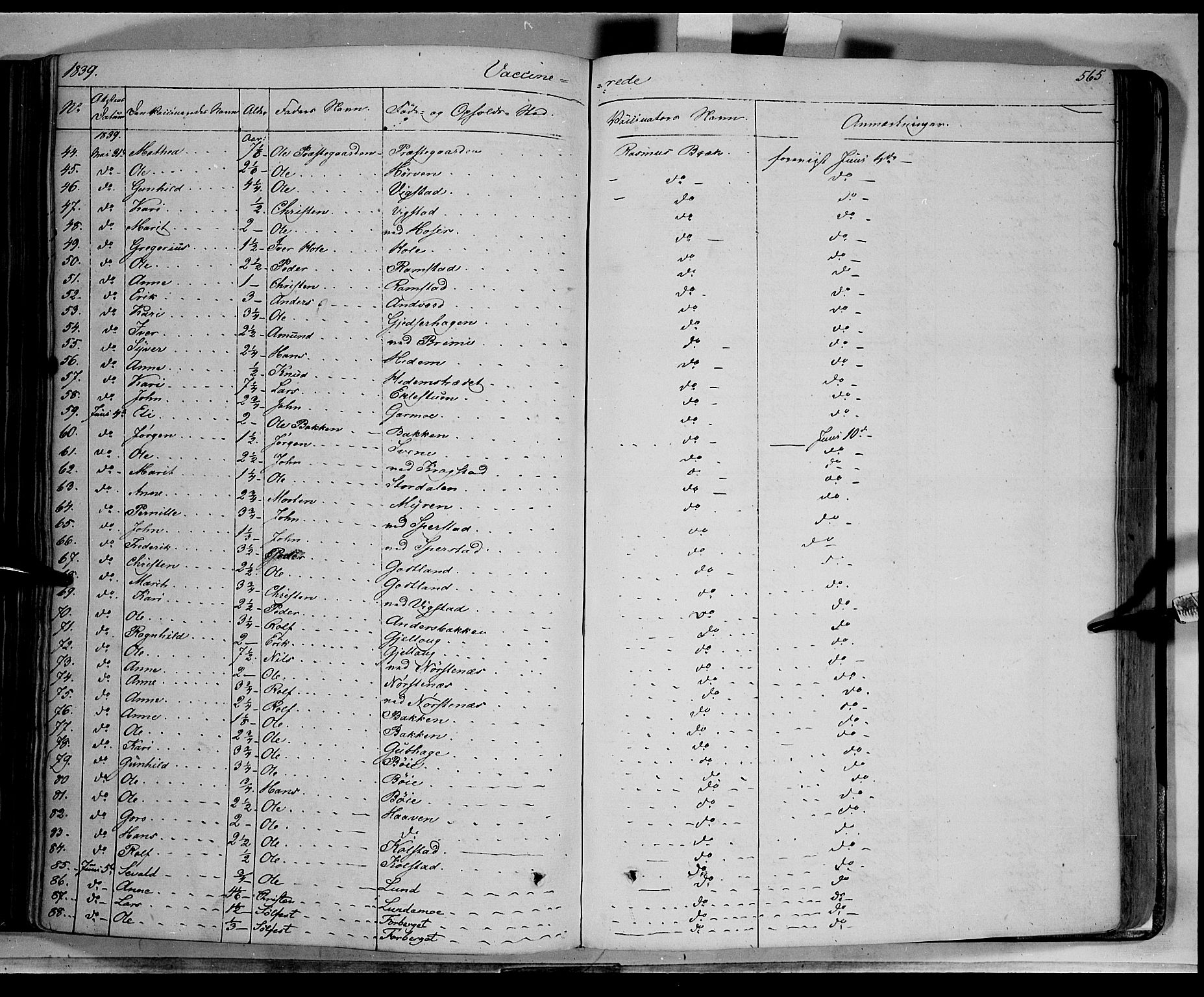 Lom prestekontor, SAH/PREST-070/K/L0006: Parish register (official) no. 6B, 1837-1863, p. 565
