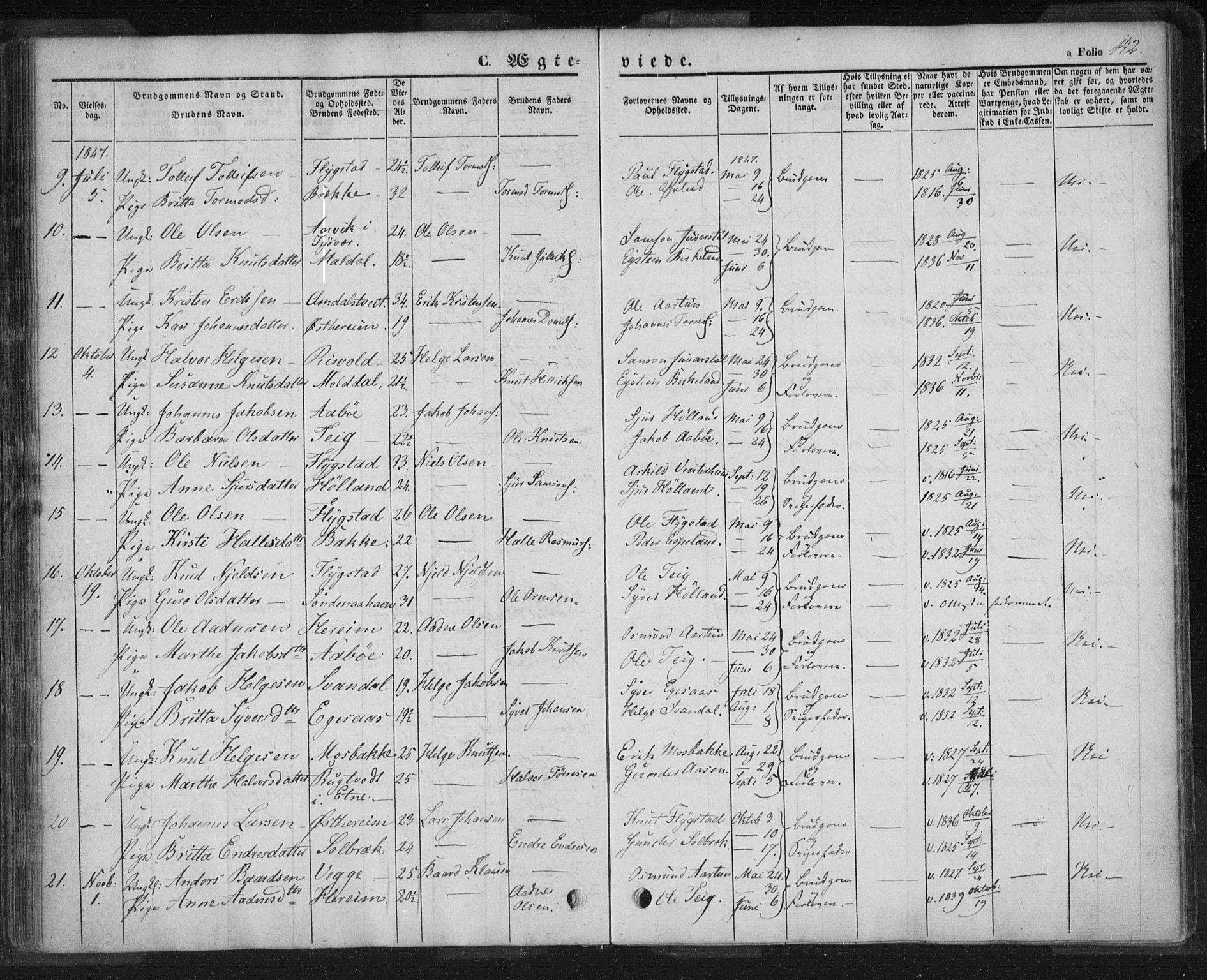 Sand sokneprestkontor, AV/SAST-A-101848/01/III/L0002: Parish register (official) no. A 2, 1838-1859, p. 142