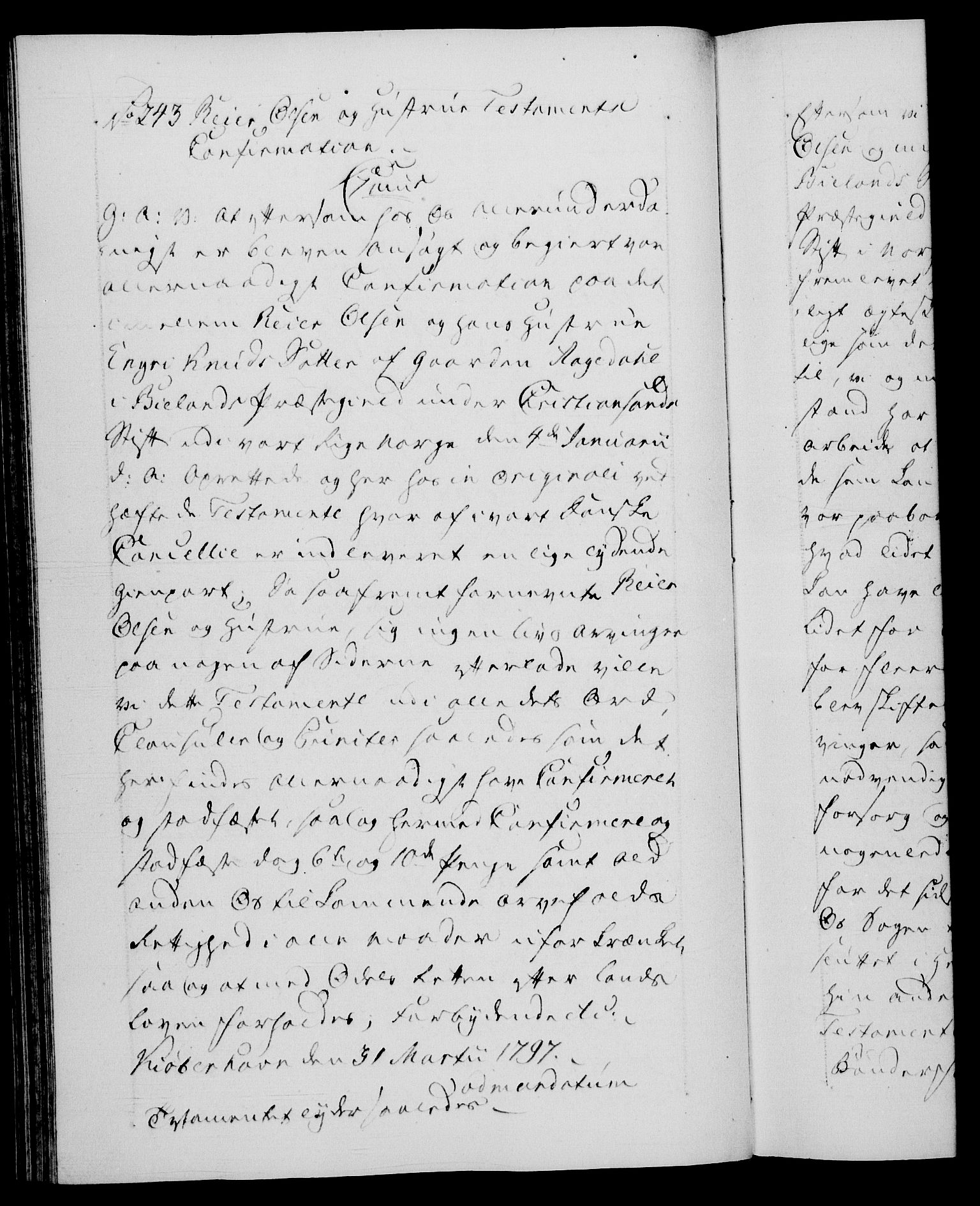 Danske Kanselli 1572-1799, AV/RA-EA-3023/F/Fc/Fca/Fcaa/L0057: Norske registre, 1797, p. 148b