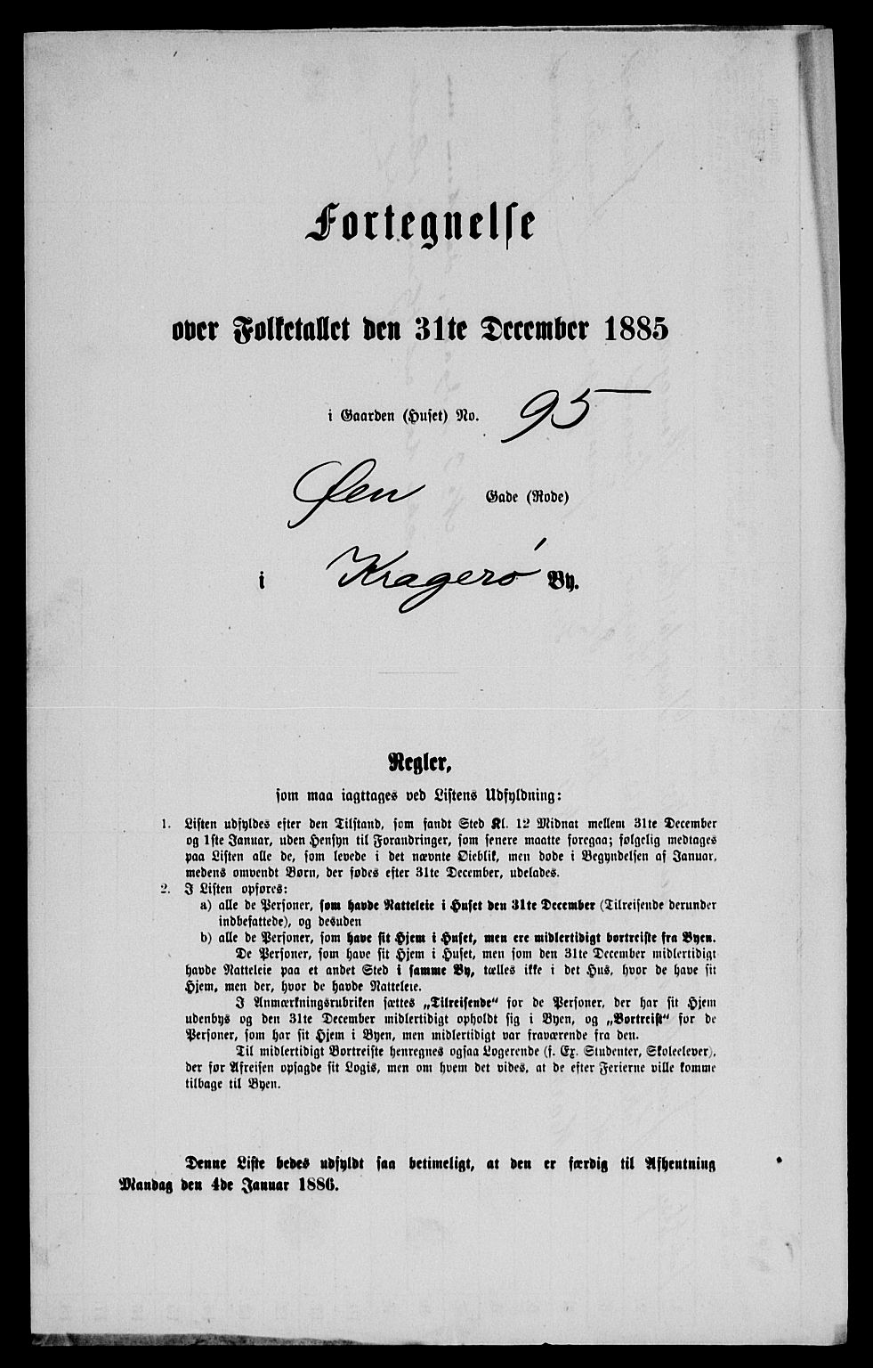 SAKO, 1885 census for 0801 Kragerø, 1885, p. 646
